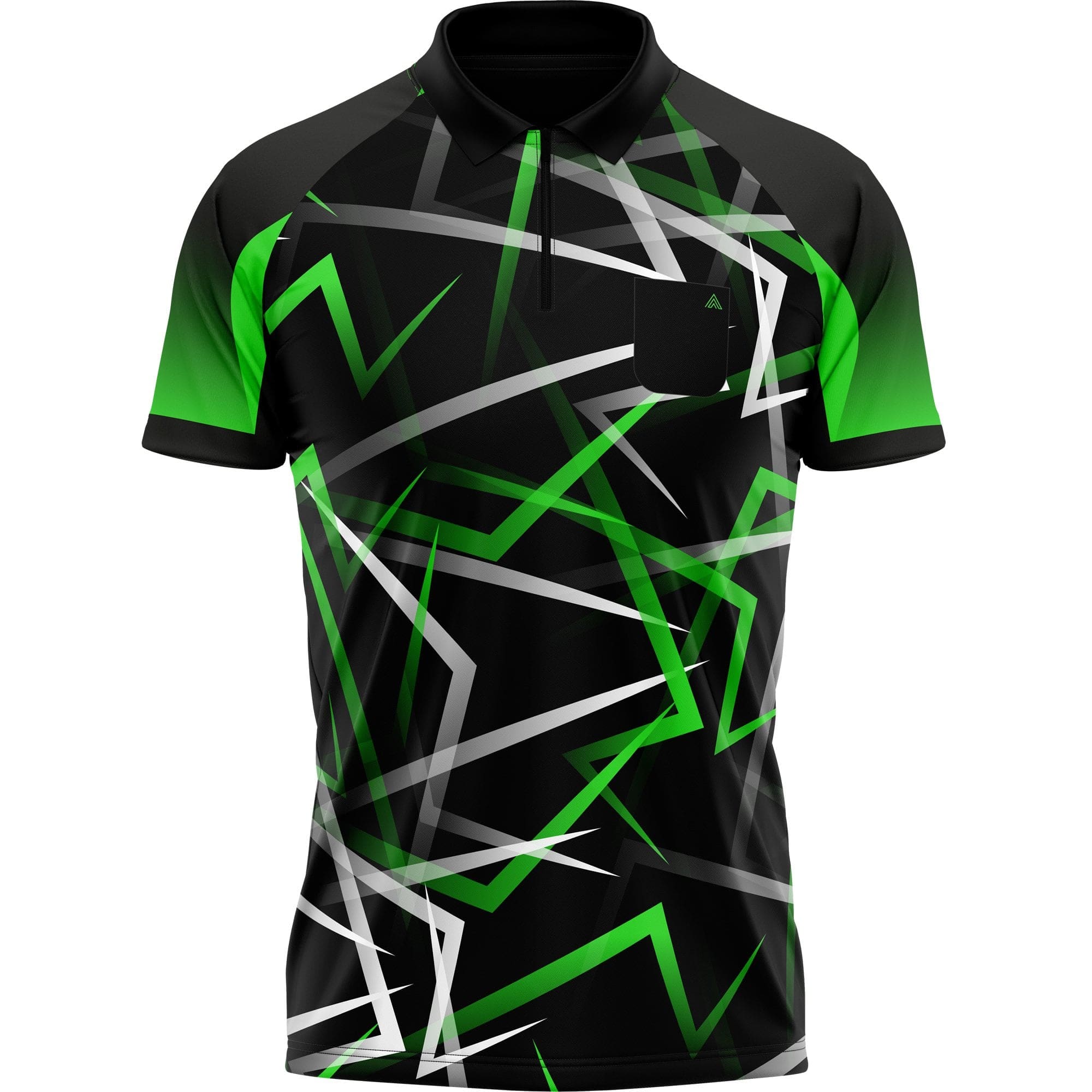 Arraz Flare Dart Shirt - with Pocket - Black & Green - Image 4