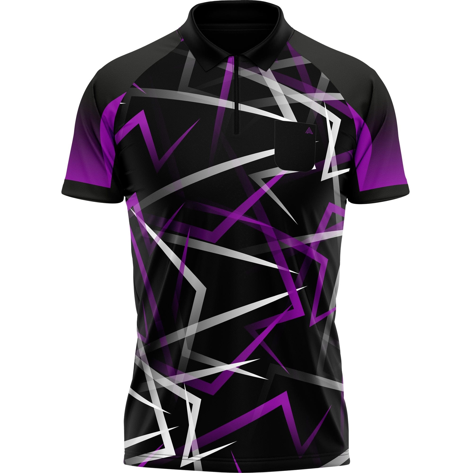 Arraz Flare Dart Shirt - with Pocket - Black & Purple - Image 4
