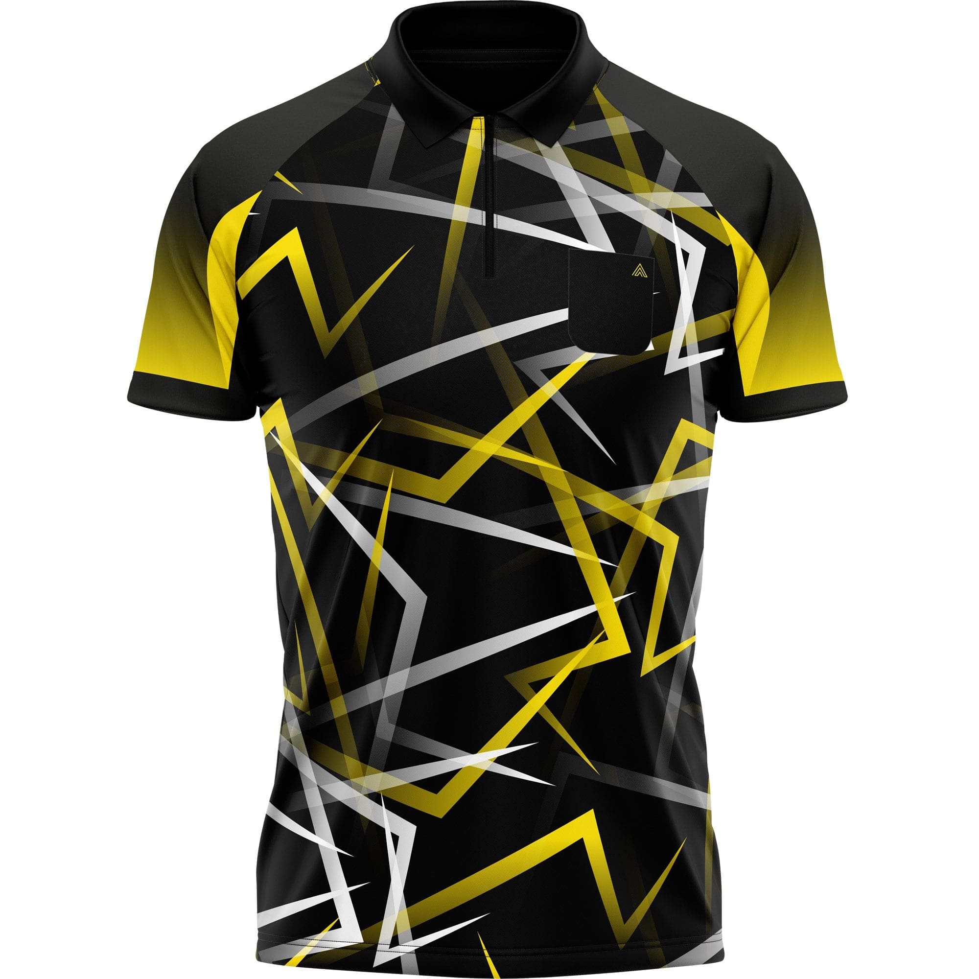 Arraz Flare Dart Shirt - with Pocket - Black & Yellow - Image 4