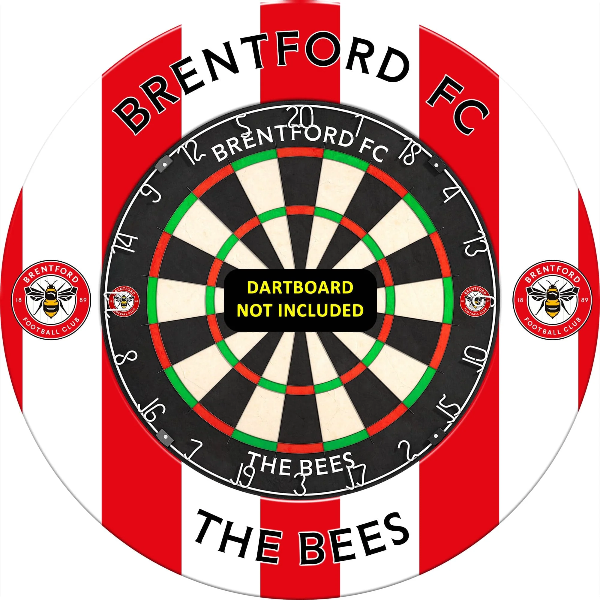 Brentford FC - Official Licensed - The Bees - Dartboard Surround - S2 - Stripes - Image 3