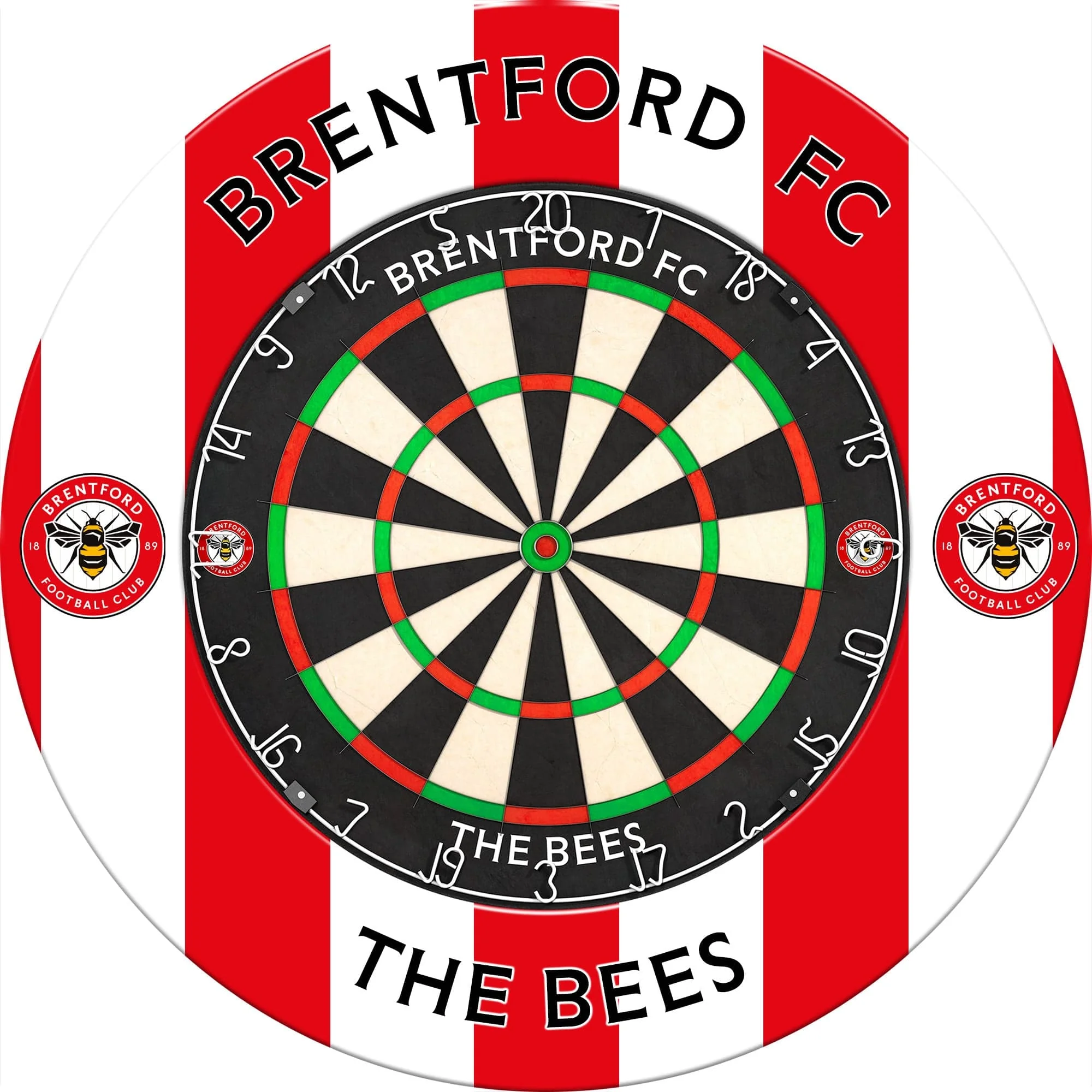 Brentford FC - Official Licensed - The Bees - Dartboard Surround - S2 - Stripes - Image 4