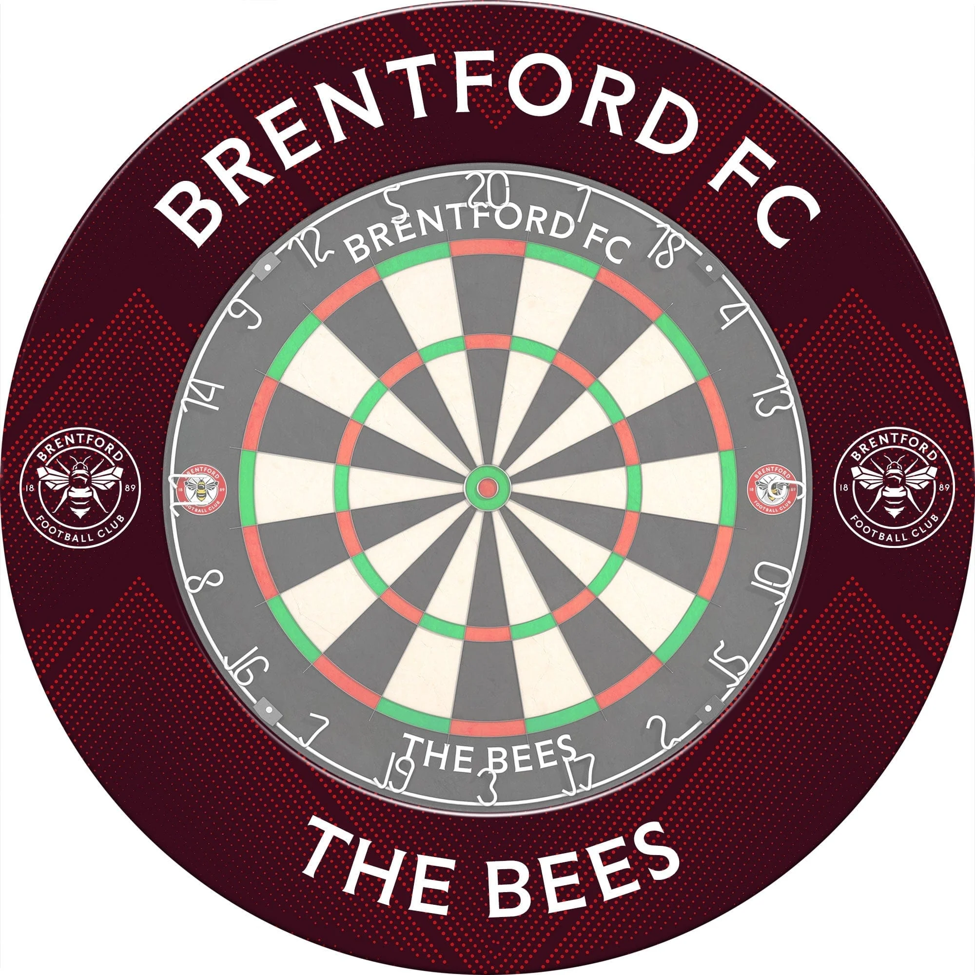 Brentford FC - Official Licensed - The Bees - Dartboard Surround - S3 - Dark Red - Image 5