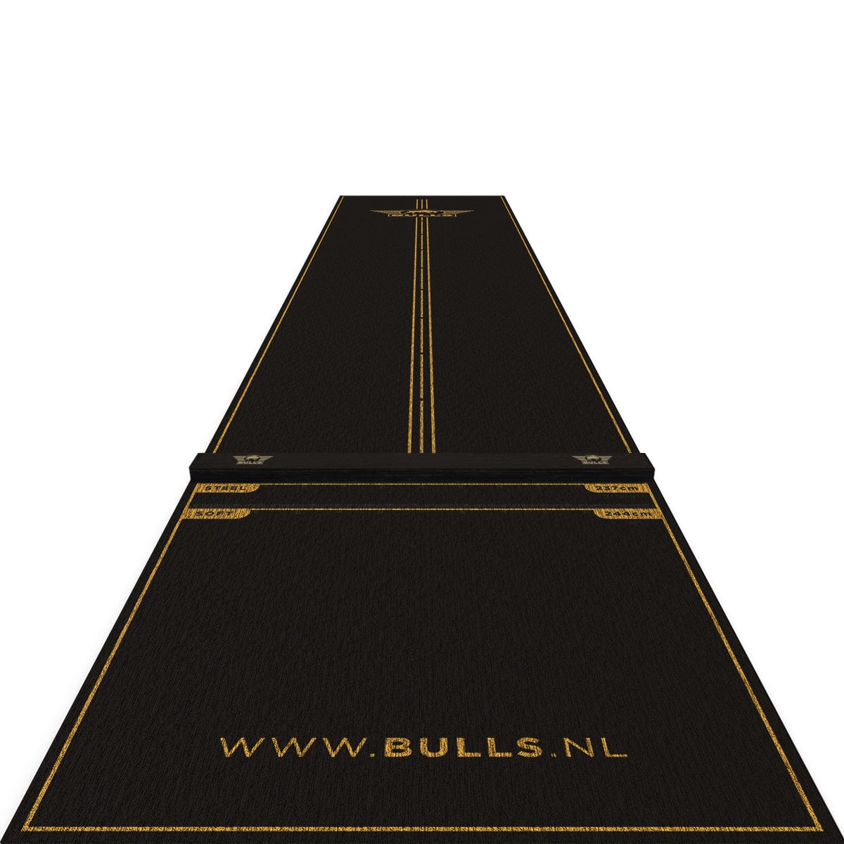 Bulls Advantage Carpet Dart Mat - with oche - Black & Gold - 300 x 85cm - Image 5