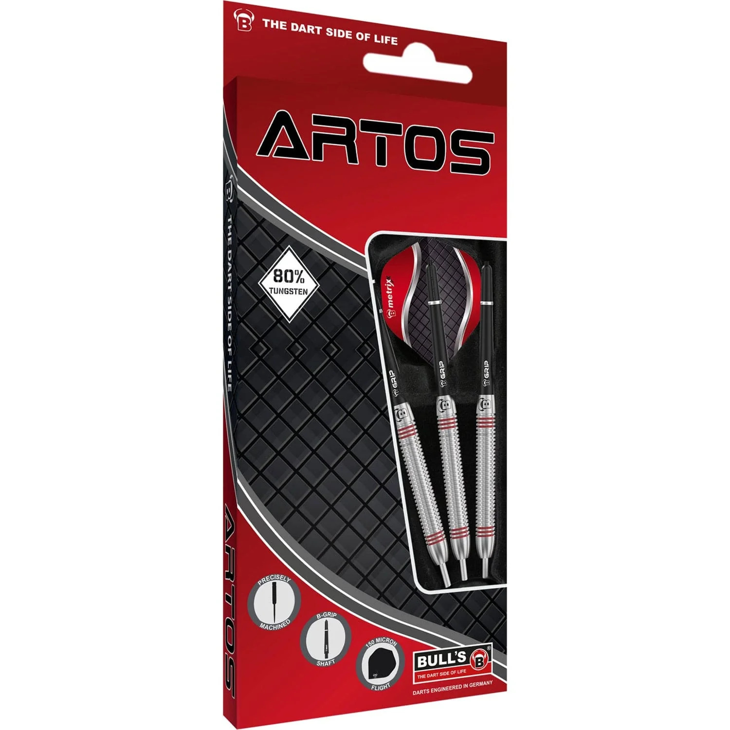 BULL'S Artos AR3 Darts - Steel Tip - 80% Tungsten - Red - Image 3