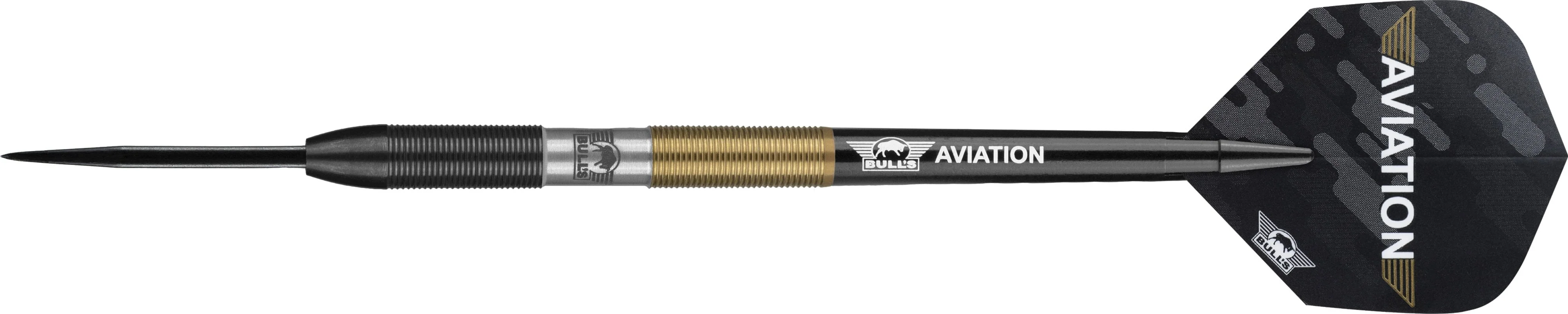 Bulls Aviation Darts - Steel Tip - Ringed - Black and Gold - Image 2