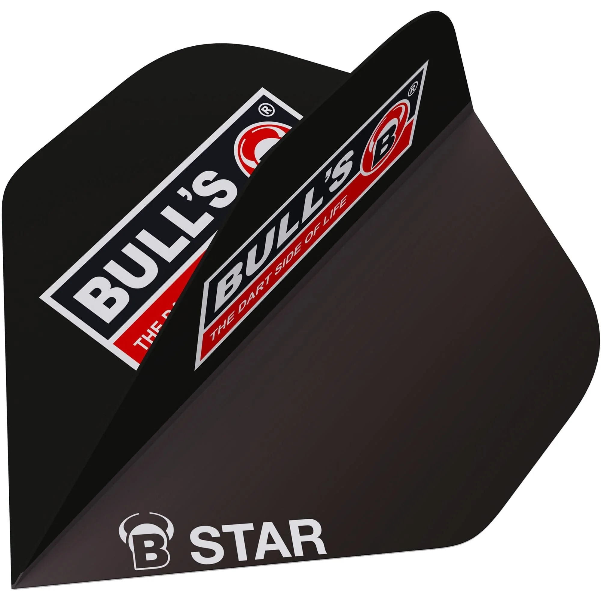 BULL'S B-Star Dart Flights - 100 Micron - A-Std - Bulls Logo - Black - Image 2