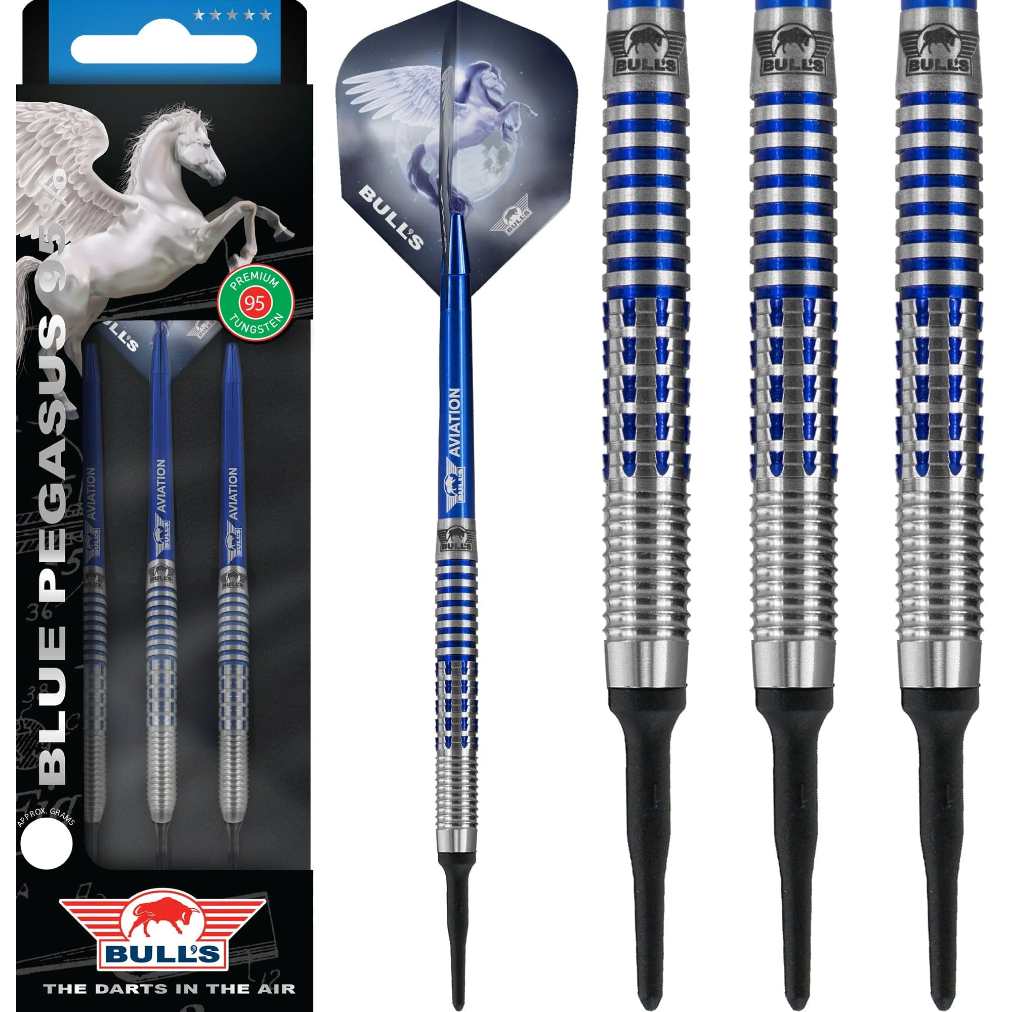 Bulls Blue Pegasus Darts - Soft Tip - 95% - Style A - 18g - Image 2
