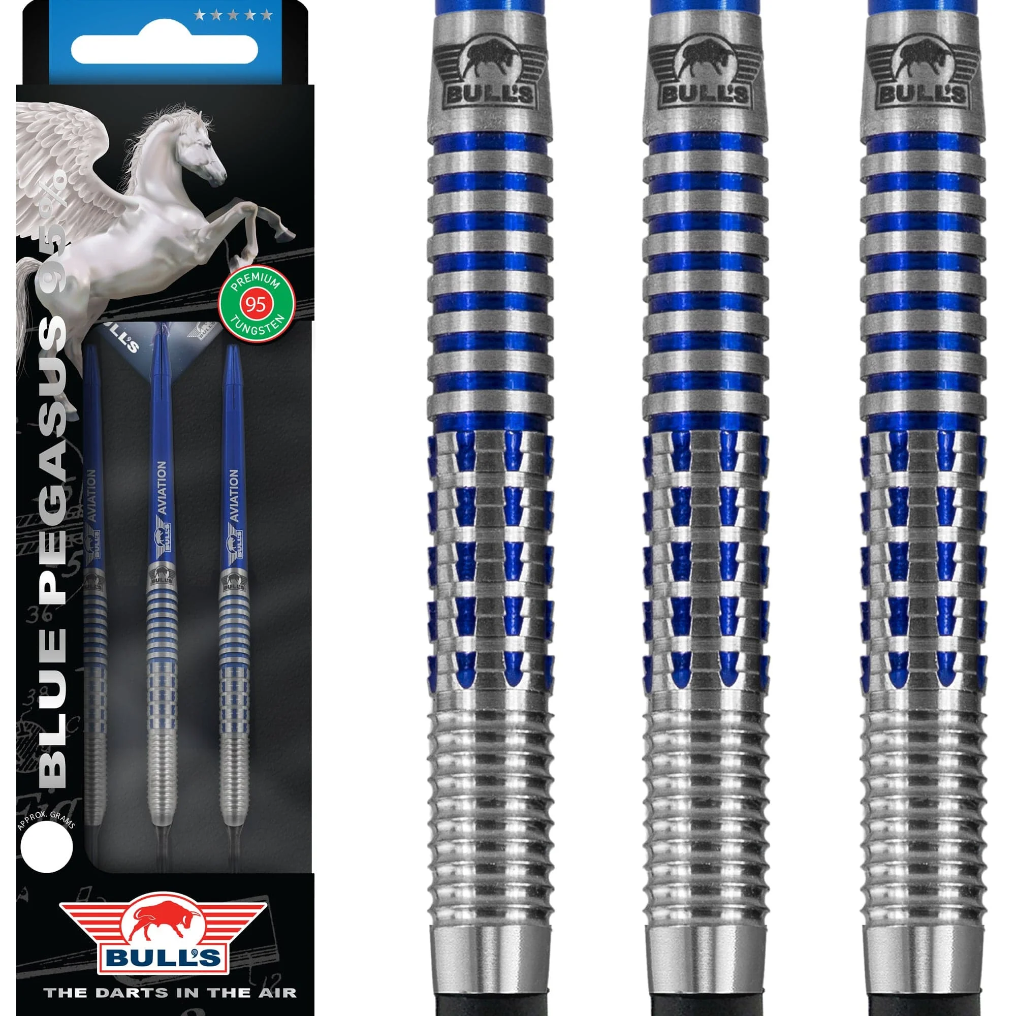 Bulls Blue Pegasus Darts - Soft Tip - 95% - Style A - 18g - Image 3