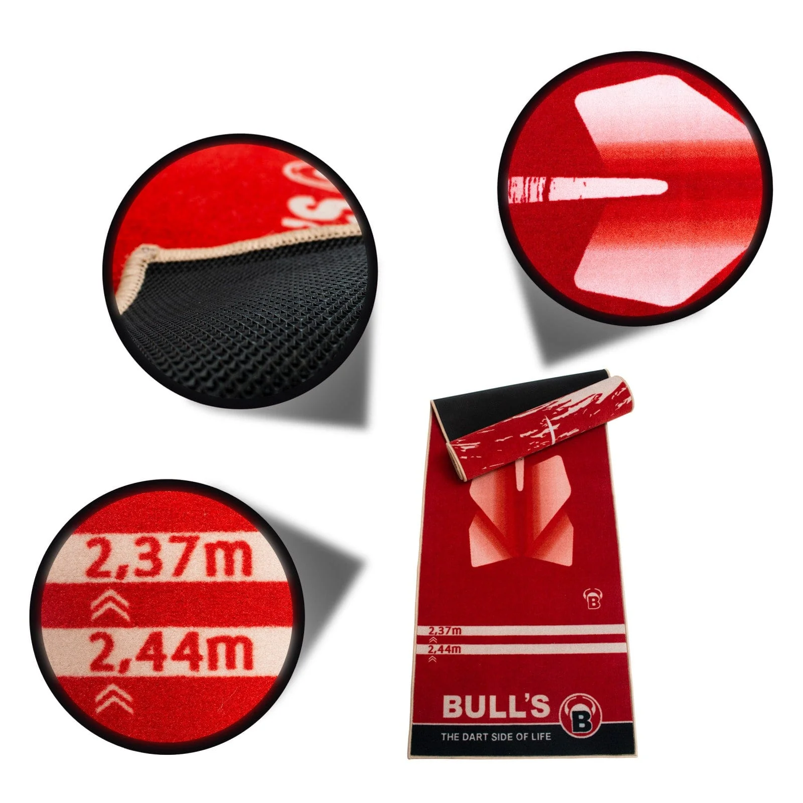 BULL'S Carpet Darts Mat 180 - Red - Image 3