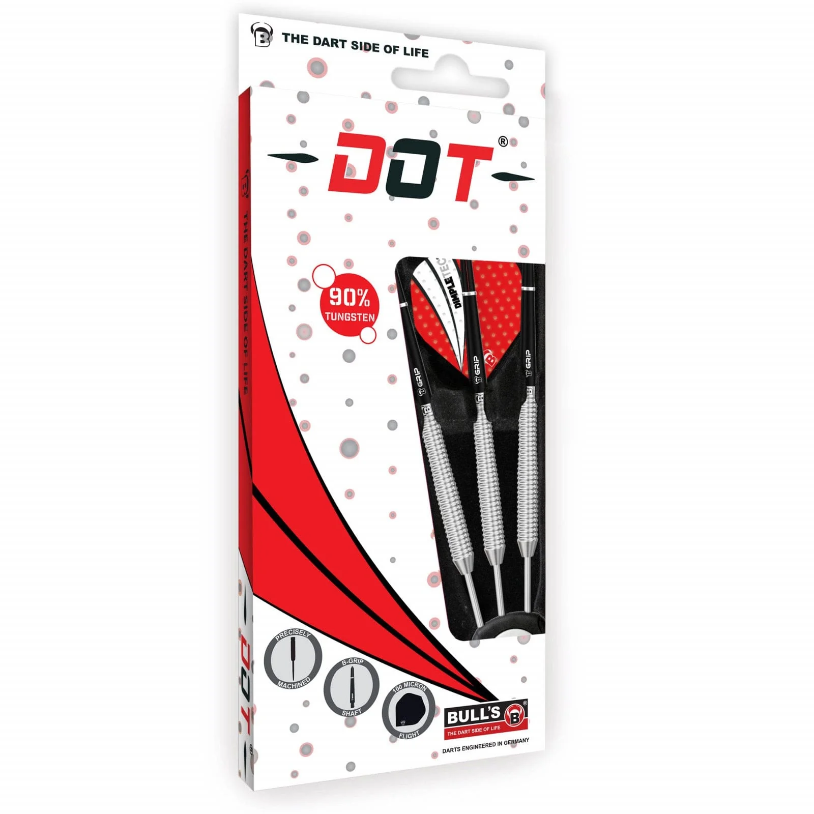 BULL'S Dot D2 Darts - Steel Tip - 90% Tungsten - Full Ring - Image 3