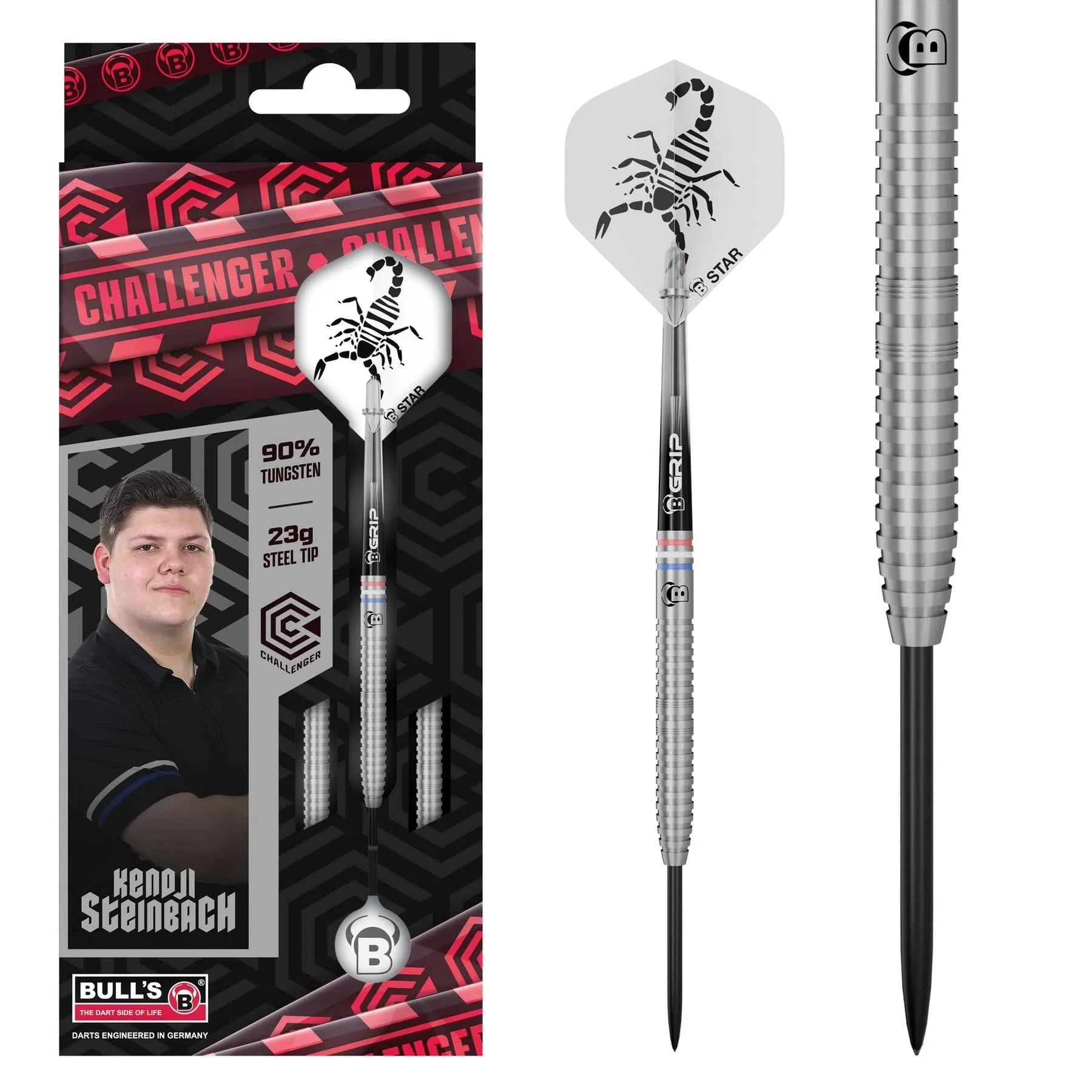 BULL'S Kendji Steinbach Darts - Steel Tip - 90% Tungsten