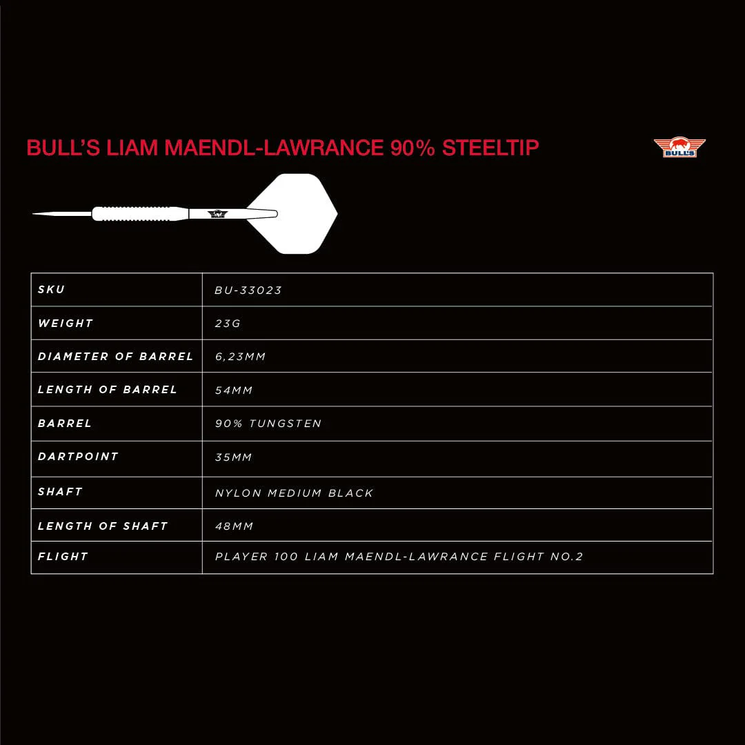 Bulls Liam Maendl Lawrance Darts - Steel Tip - 90% Tungsten - Image 4