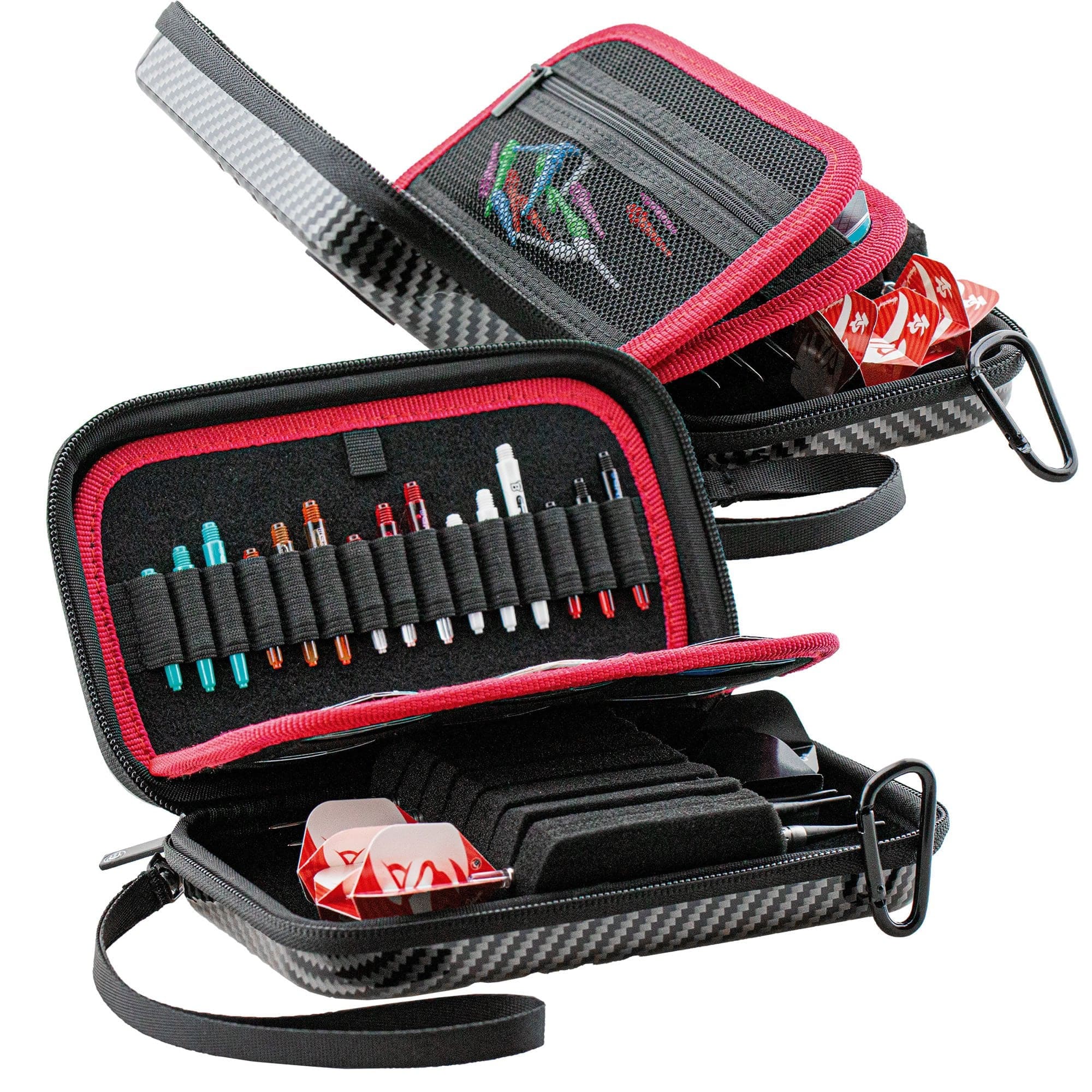 BULL'S Orbis Dart Case - Strong ABS Material - XL - Carbon - Grey - Image 3