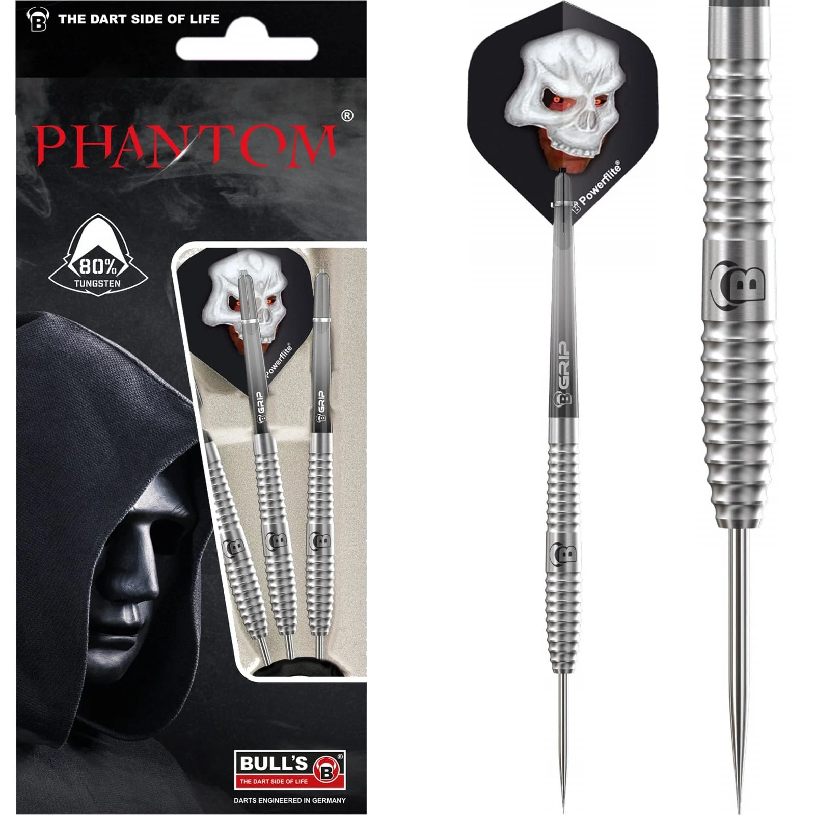 BULL'S Phantom PT3 Darts - Steel Tip - 80% Tungsten - Ringed