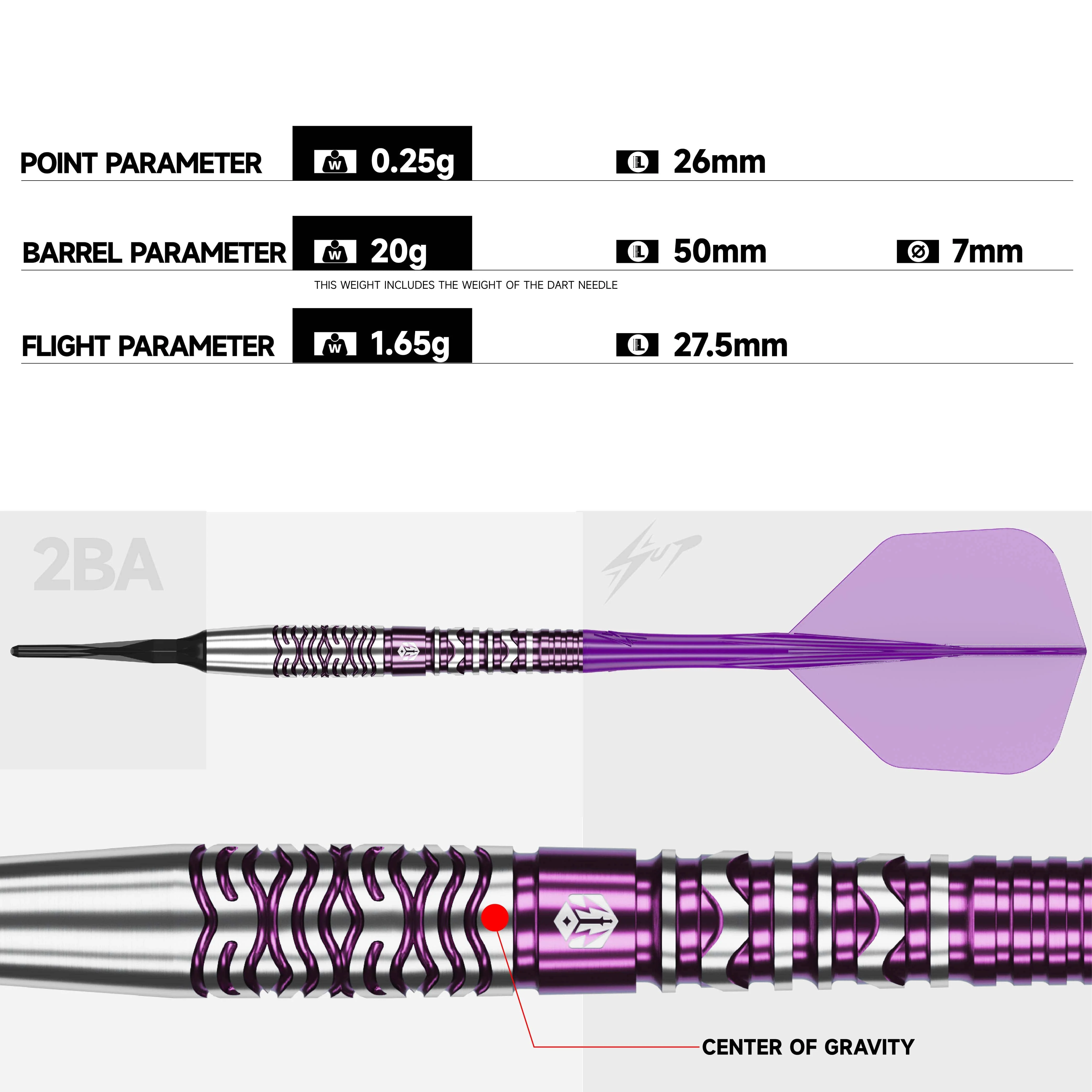 Caliburn Awakening Darts - Soft Tip - 90% Tungsten - Ivan - Image 2