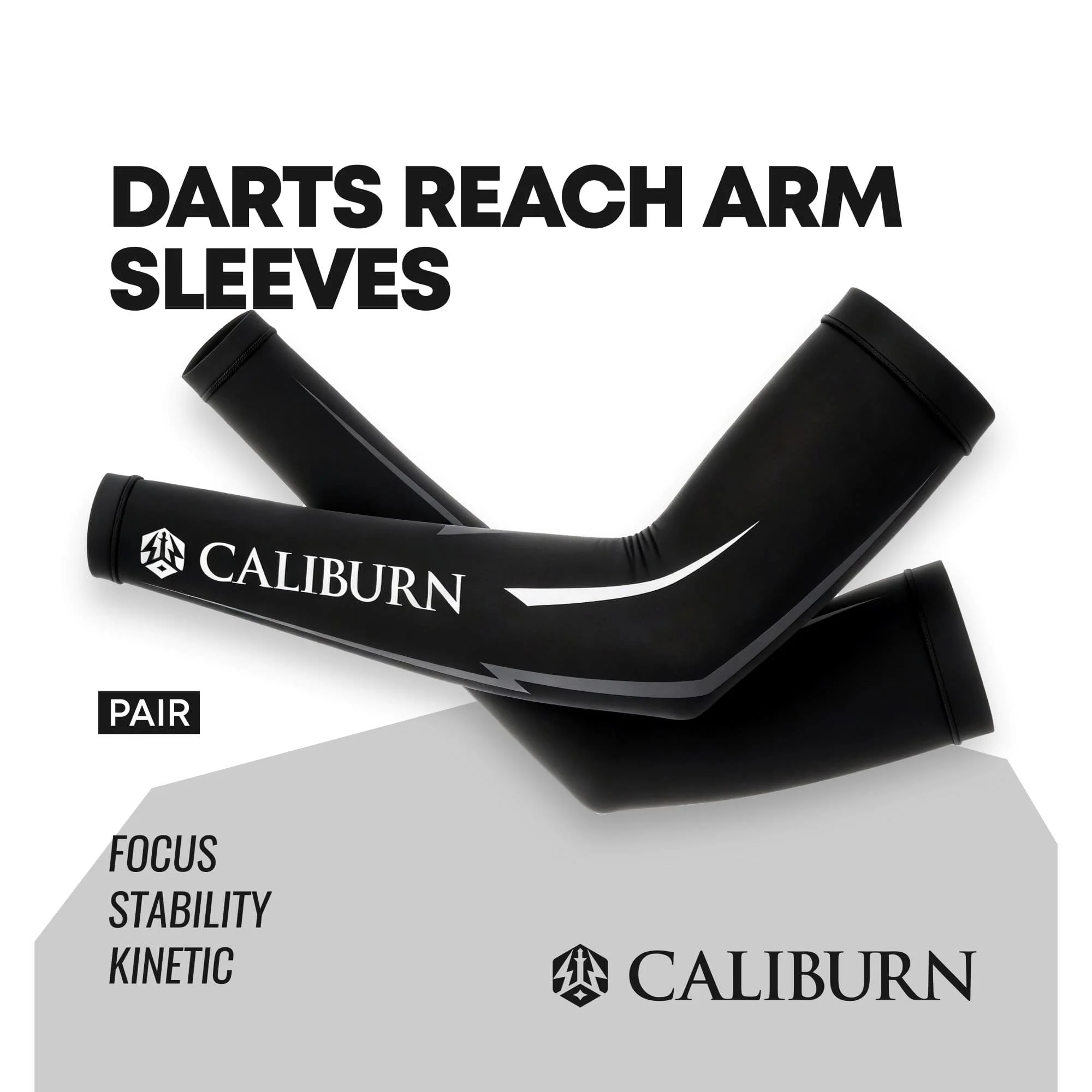 CALIBURN Darts REACH Arm Sleeves (Pair) - Black