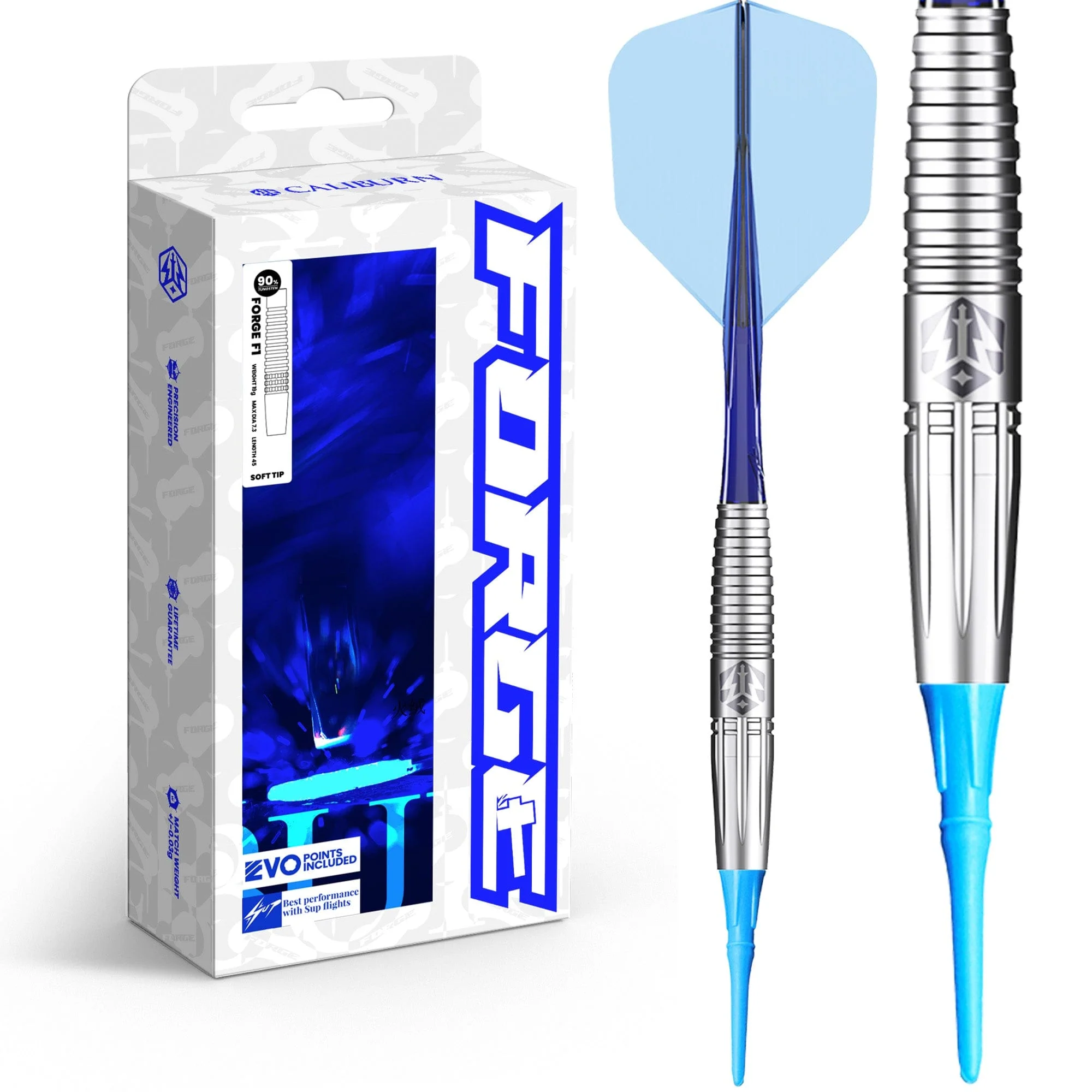 Caliburn Forge Darts - Soft Tip - 90% Tungsten - F2 - 20g