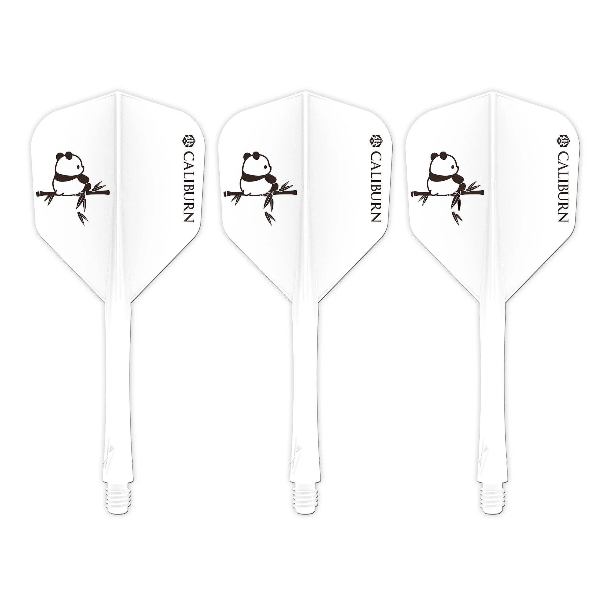 Caliburn SUP Dart Flights - Moulded Flight & Shaft - Standard No6 - Panda - White - Image 2