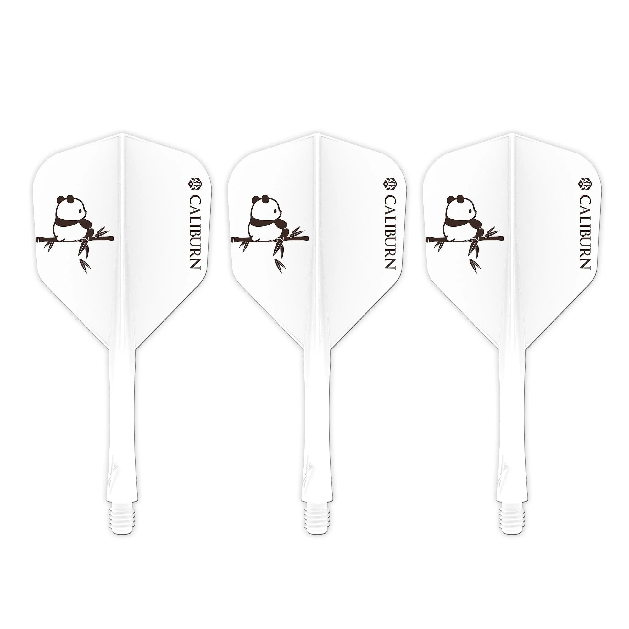 Caliburn SUP Dart Flights - Moulded Flight & Shaft - Standard No6 - Panda - White - Image 3