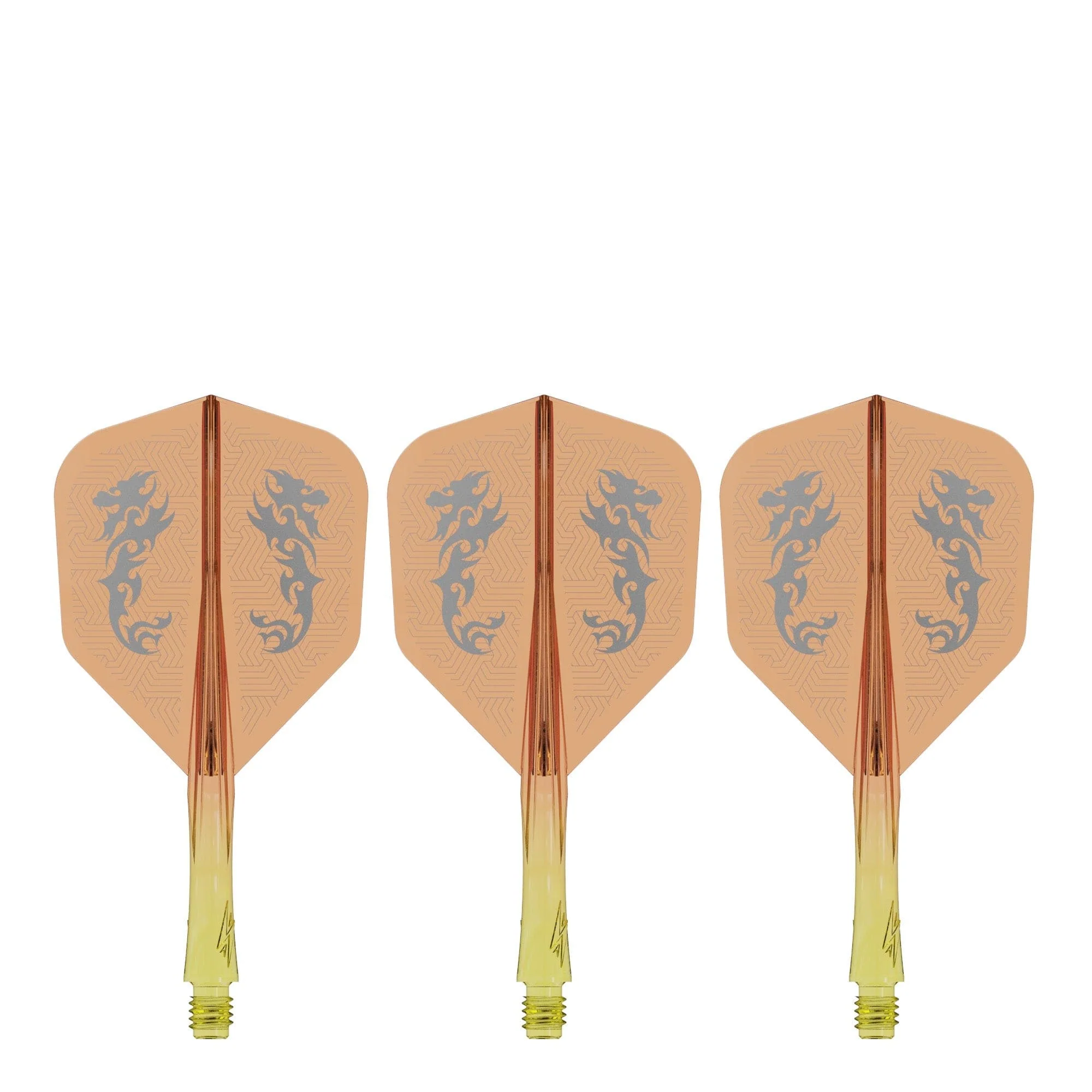 Caliburn SUP Flights - Moulded Shaft and Flight -  Standard No6 - Dragon - Yellow & Orange - Image 2