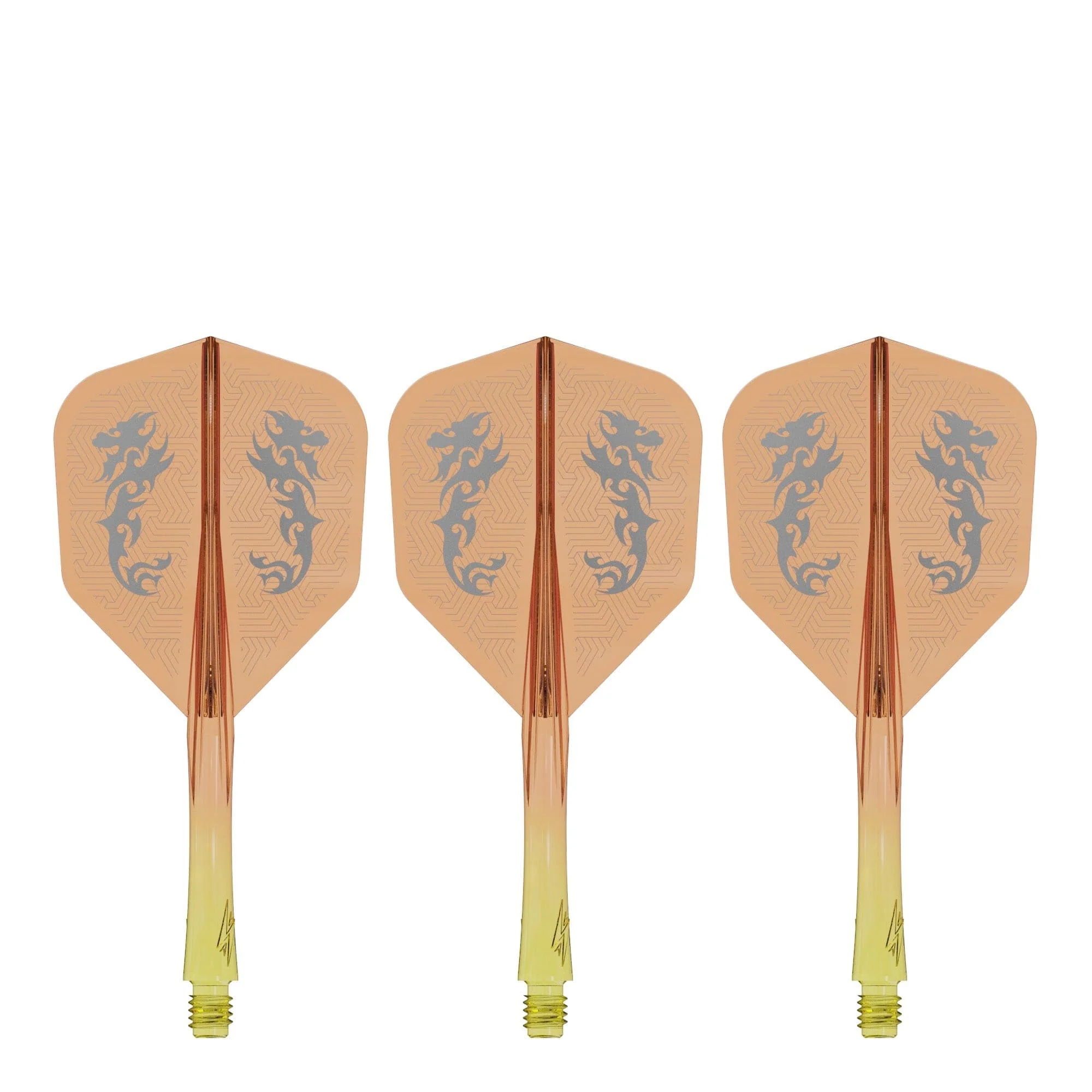 Caliburn SUP Flights - Moulded Shaft and Flight -  Standard No6 - Dragon - Yellow & Orange - Image 3