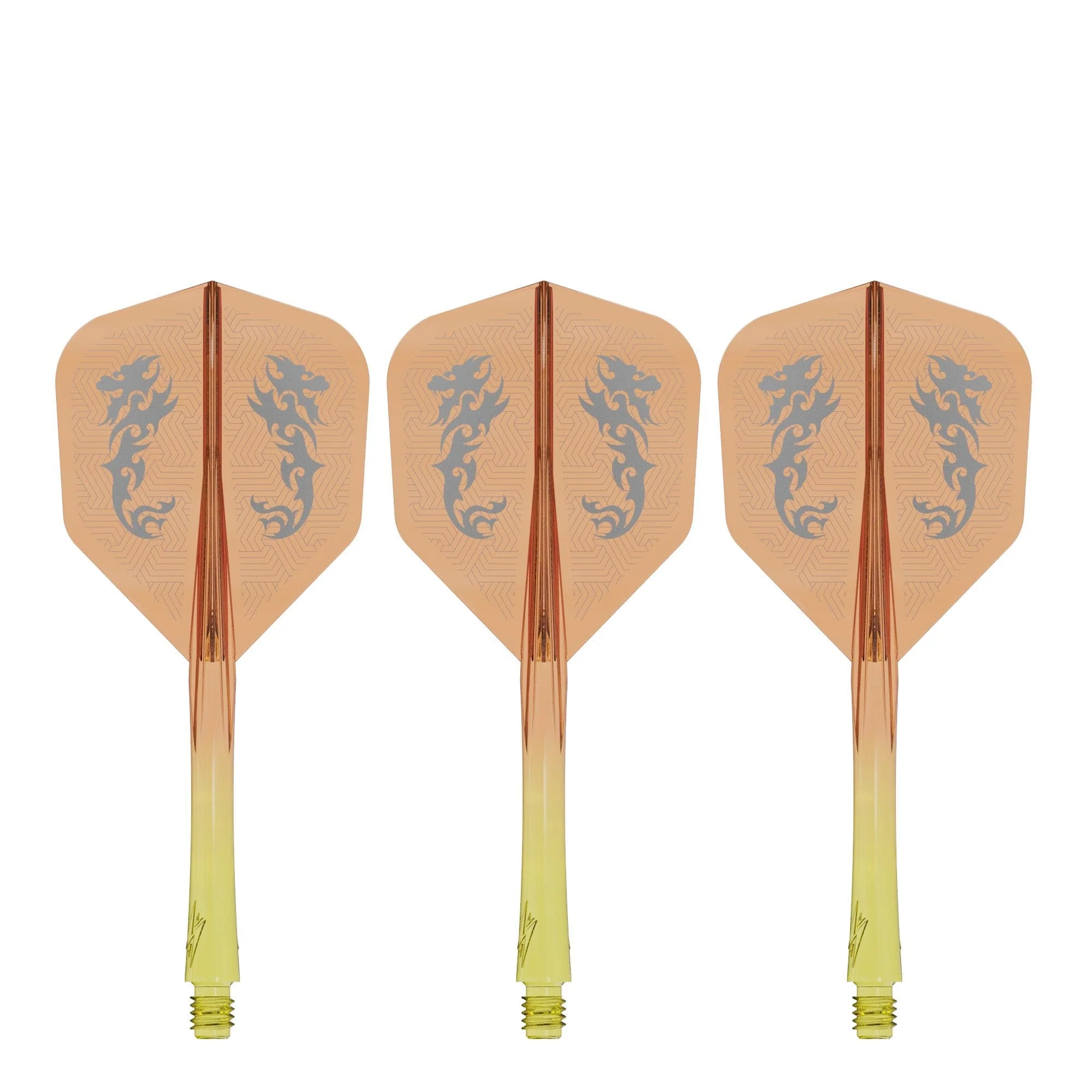 Caliburn SUP Flights - Moulded Shaft and Flight -  Standard No6 - Dragon - Yellow & Orange - Image 4