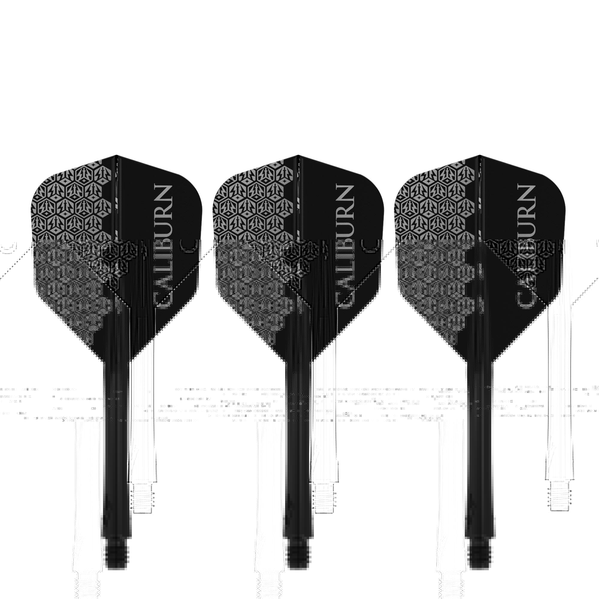 Caliburn SUP Flights - Moulded Shaft and Flight -  Standard No6 - Logo - Black - Image 4