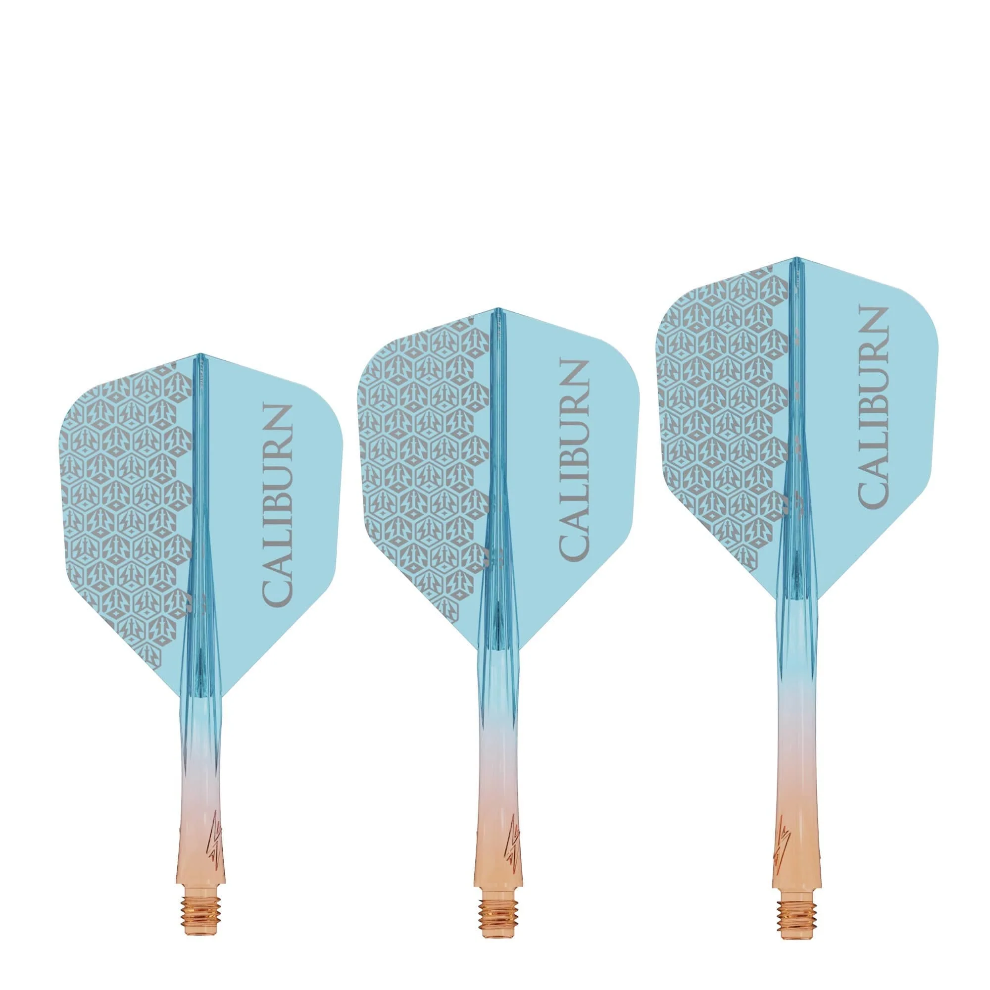 Caliburn SUP Flights - Moulded Shaft and Flight - Standard No6 - Logo - Orange & Blue