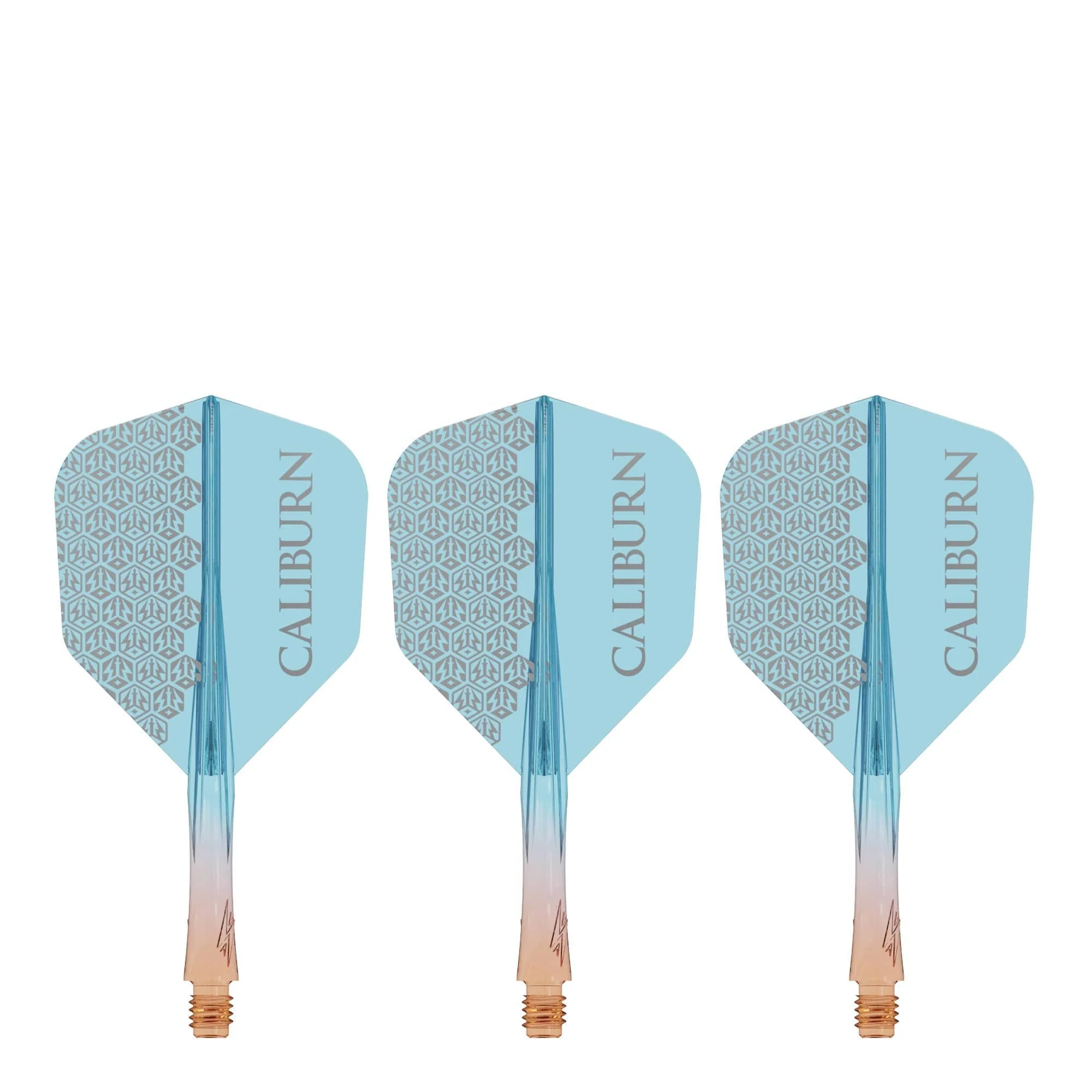 Caliburn SUP Flights - Moulded Shaft and Flight - Standard No6 - Logo - Orange & Blue - Image 2