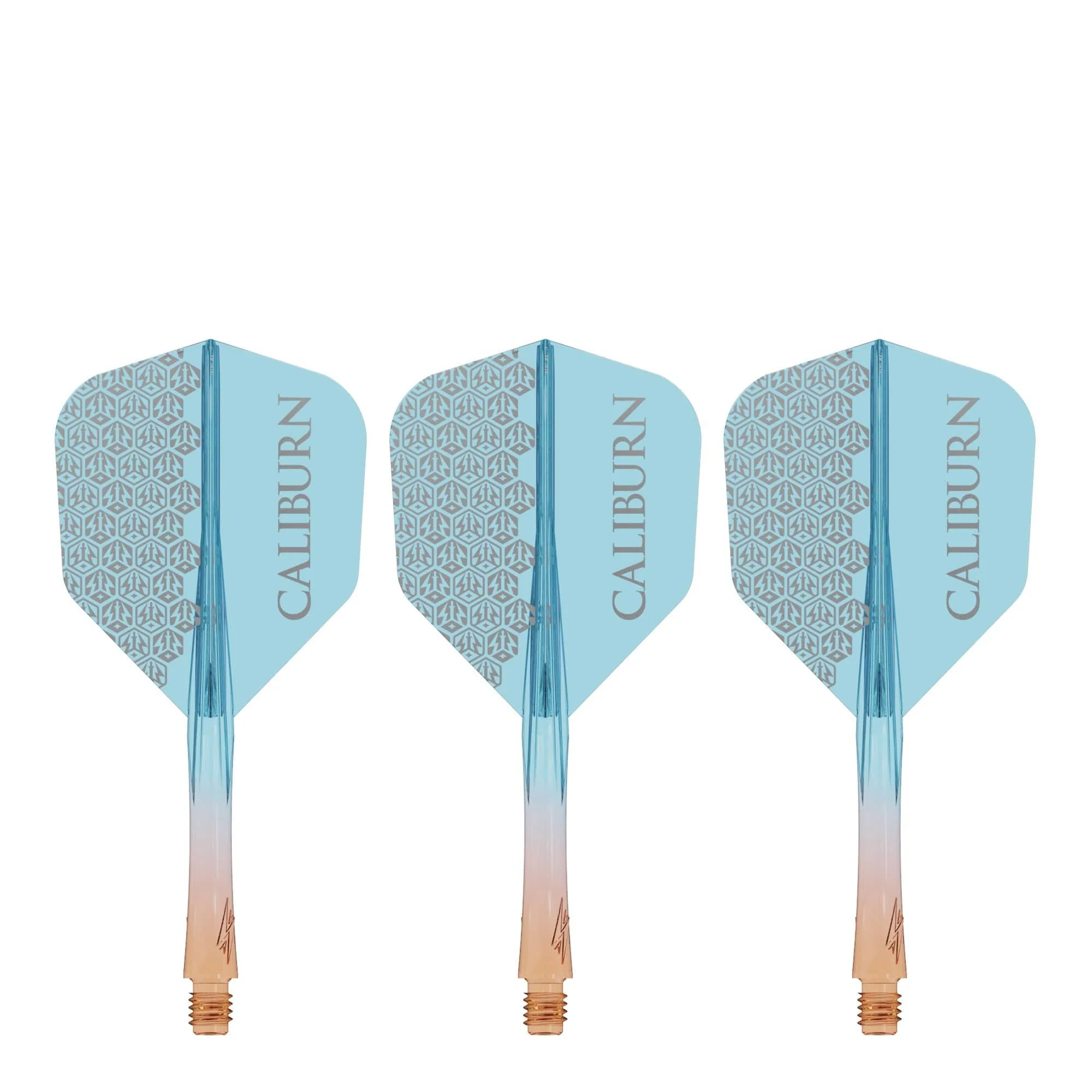 Caliburn SUP Flights - Moulded Shaft and Flight - Standard No6 - Logo - Orange & Blue - Image 3