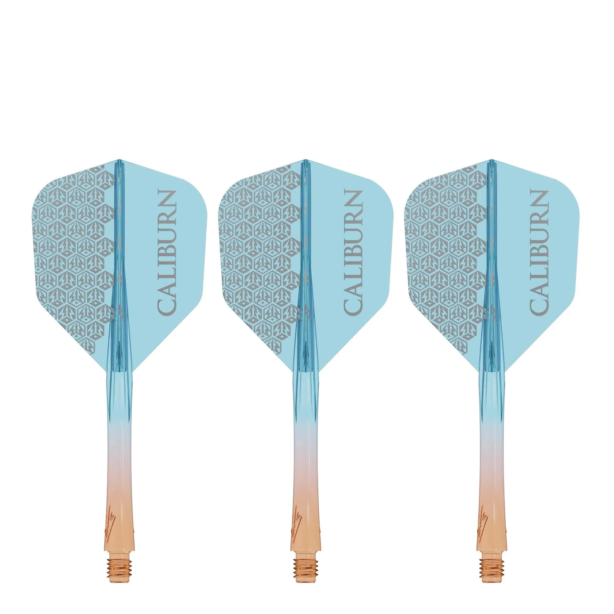Caliburn SUP Flights - Moulded Shaft and Flight - Standard No6 - Logo - Orange & Blue - Image 4