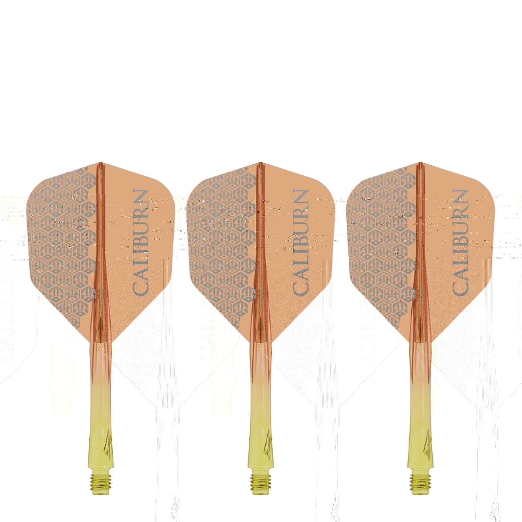 Caliburn SUP Flights - Moulded Shaft and Flight -  Standard No6 - Logo - Yellow & Orange - Image 3