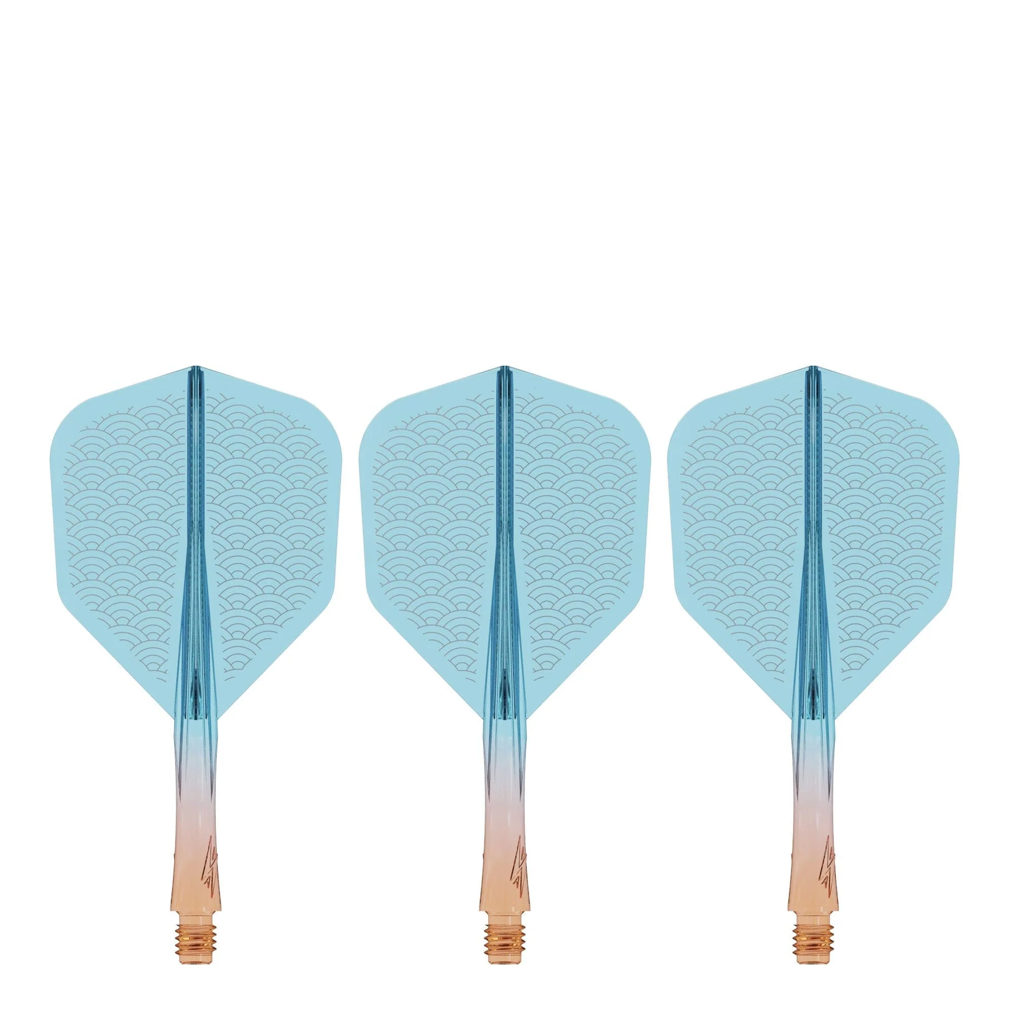 Caliburn SUP Flights - Moulded Shaft and Flight -  Standard No6 - Waves - Orange & Blue - Image 2