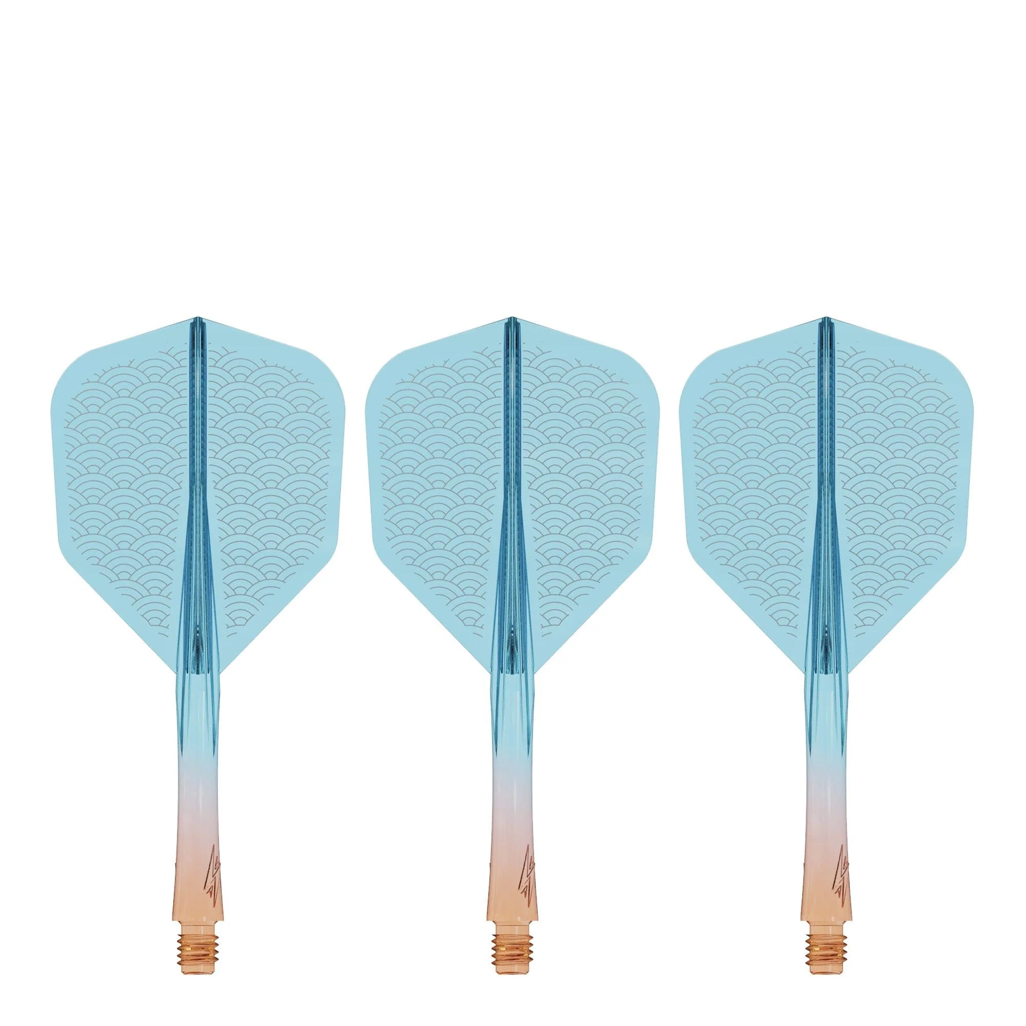 Caliburn SUP Flights - Moulded Shaft and Flight -  Standard No6 - Waves - Orange & Blue - Image 3