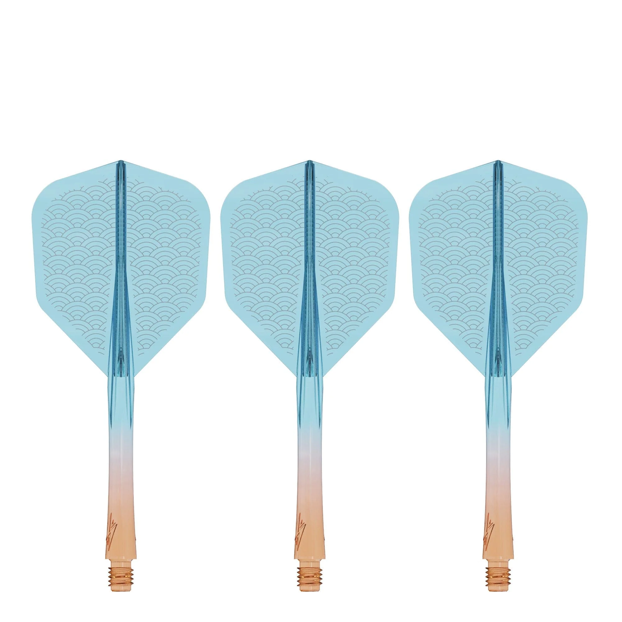 Caliburn SUP Flights - Moulded Shaft and Flight -  Standard No6 - Waves - Orange & Blue - Image 4