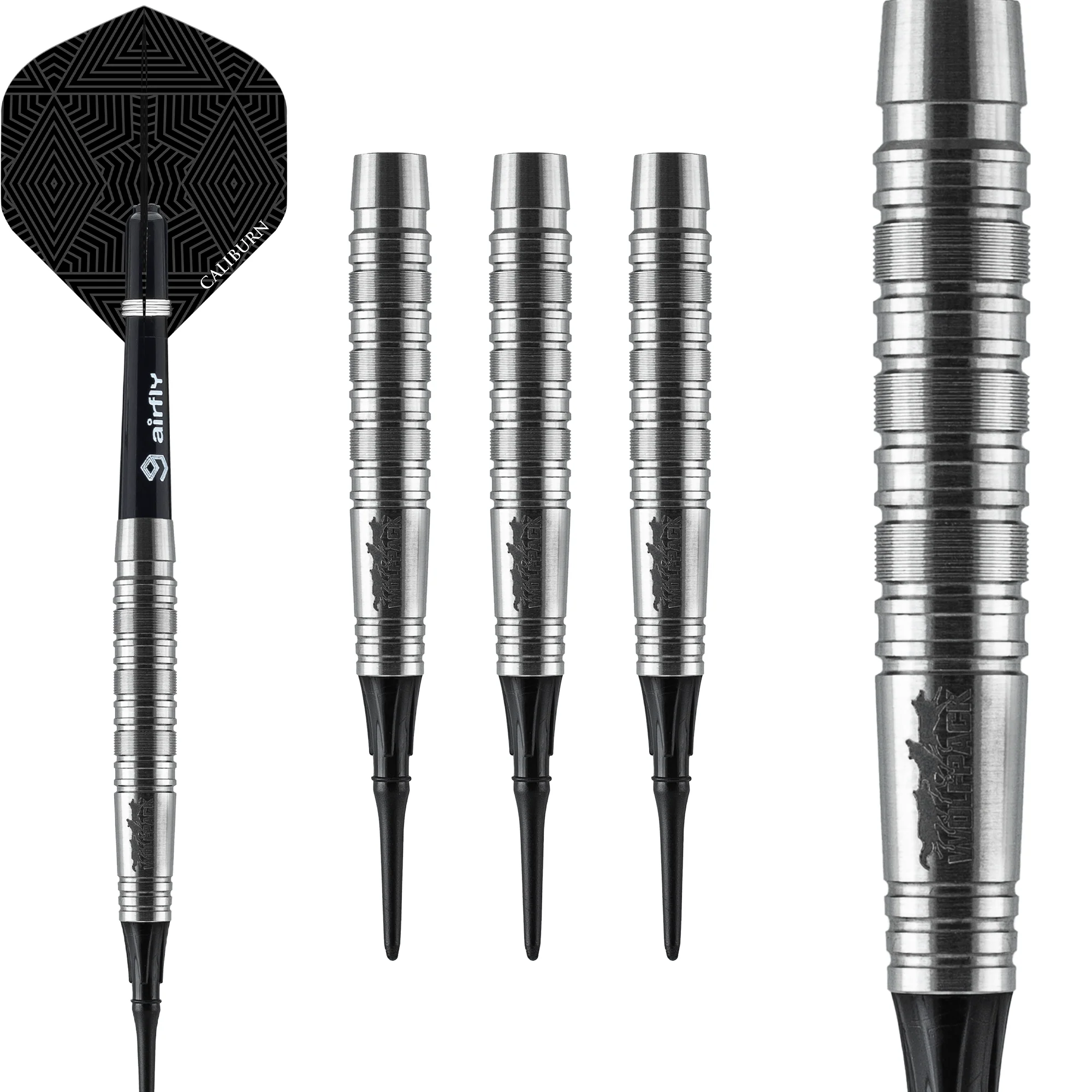 Caliburn Wolfpack Darts - Soft Tip - 90% Tungsten - W7 - 18g - Image 2