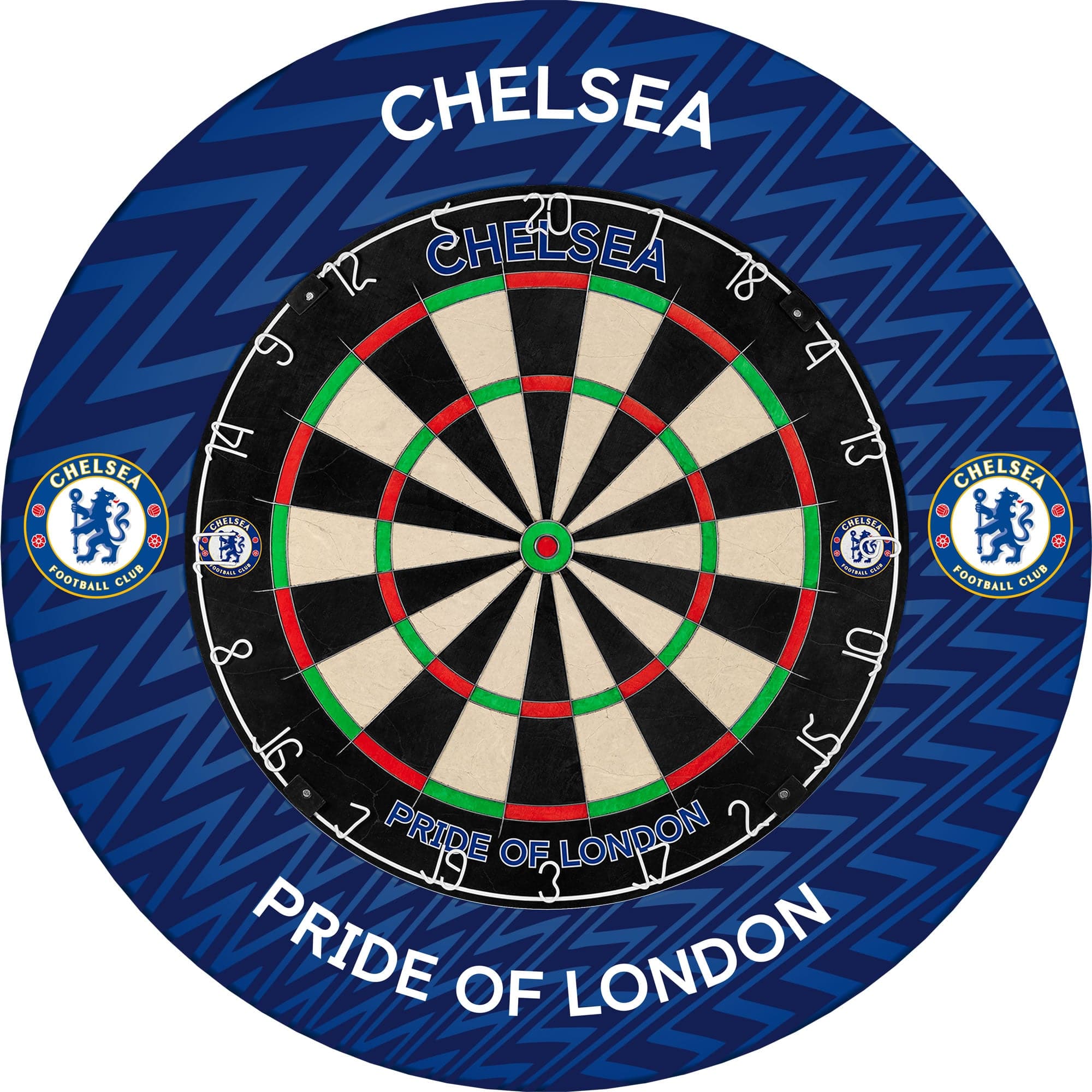 Chelsea Football Dartboard Surround - Official Licensed - Chelsea FC - S3 - ZigZag - White - Image 3