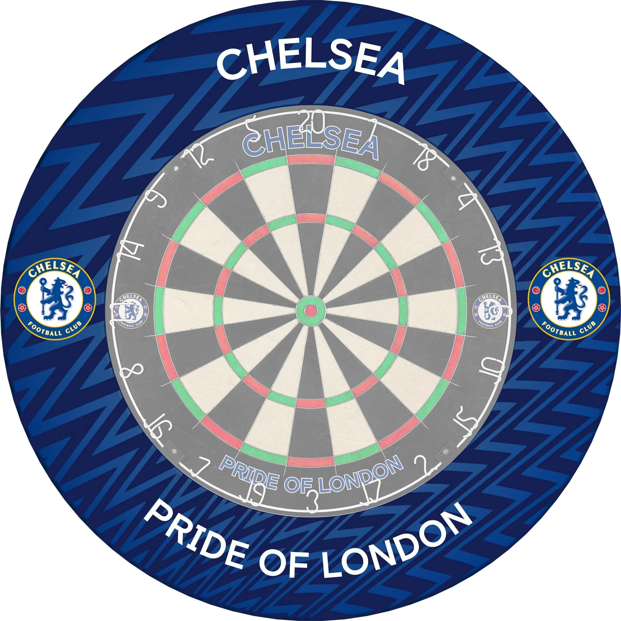 Chelsea Football Dartboard Surround - Official Licensed - Chelsea FC - S3 - ZigZag - White - Image 4
