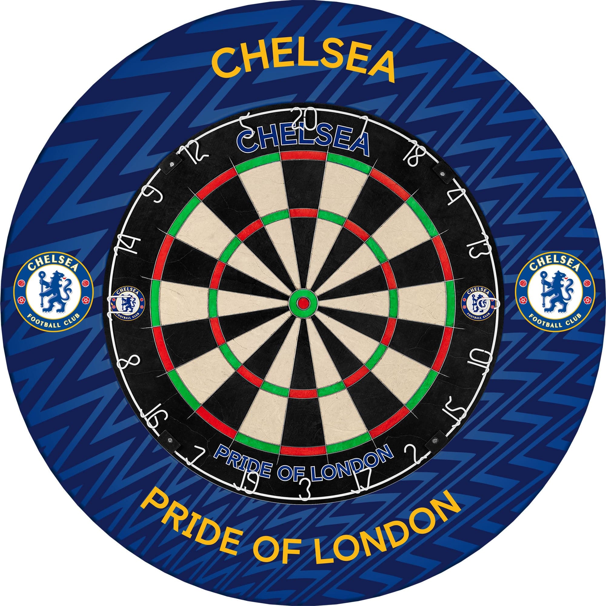 Chelsea Football Dartboard Surround - Official Licensed - Chelsea FC - S4 - ZigZag - Yellow - Image 3