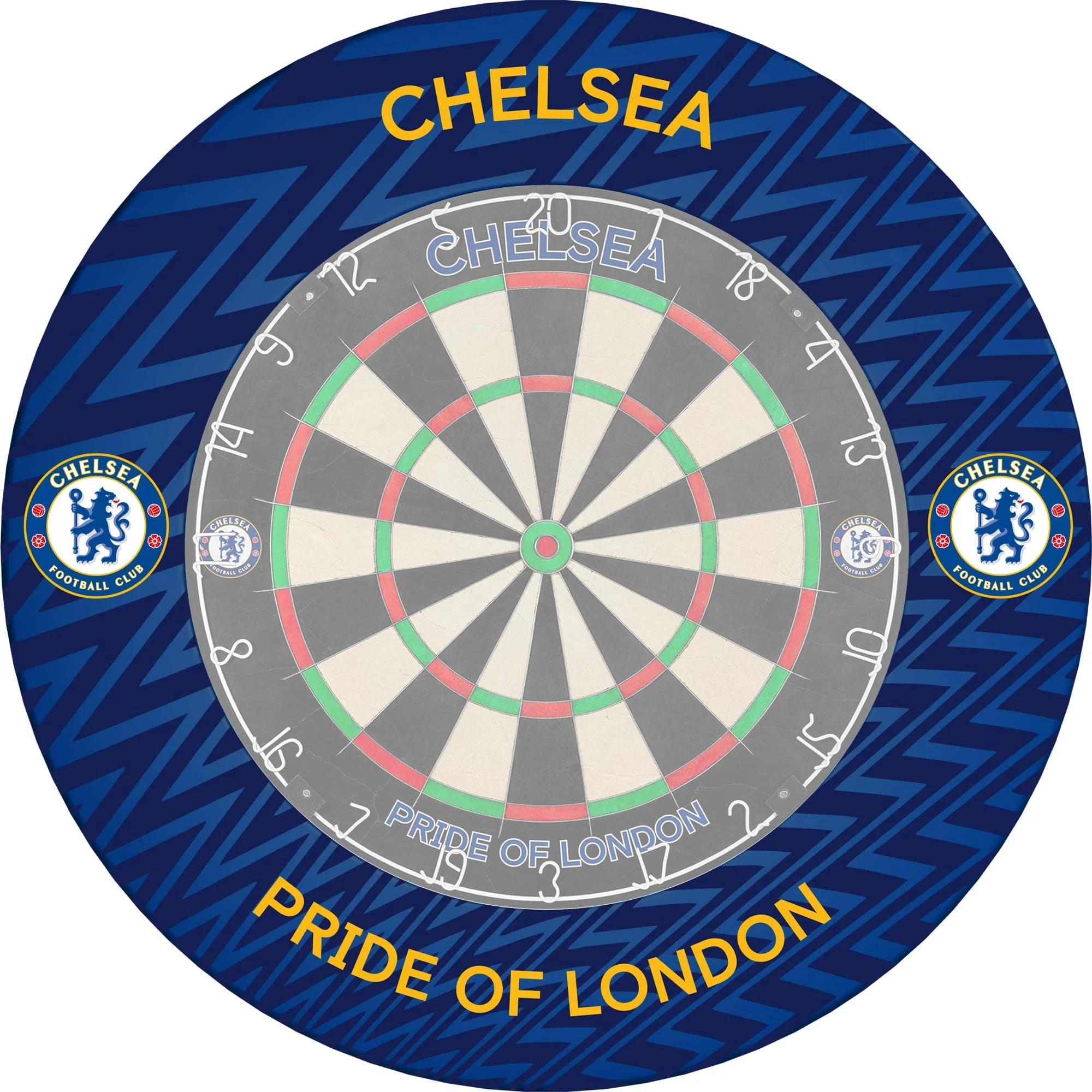 Chelsea Football Dartboard Surround - Official Licensed - Chelsea FC - S4 - ZigZag - Yellow - Image 4