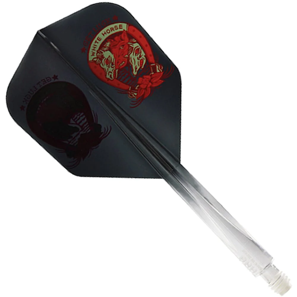 *Condor AXE Dart Flights - Get Luck - Horseshoe - Gradient - Small - Clear Black
