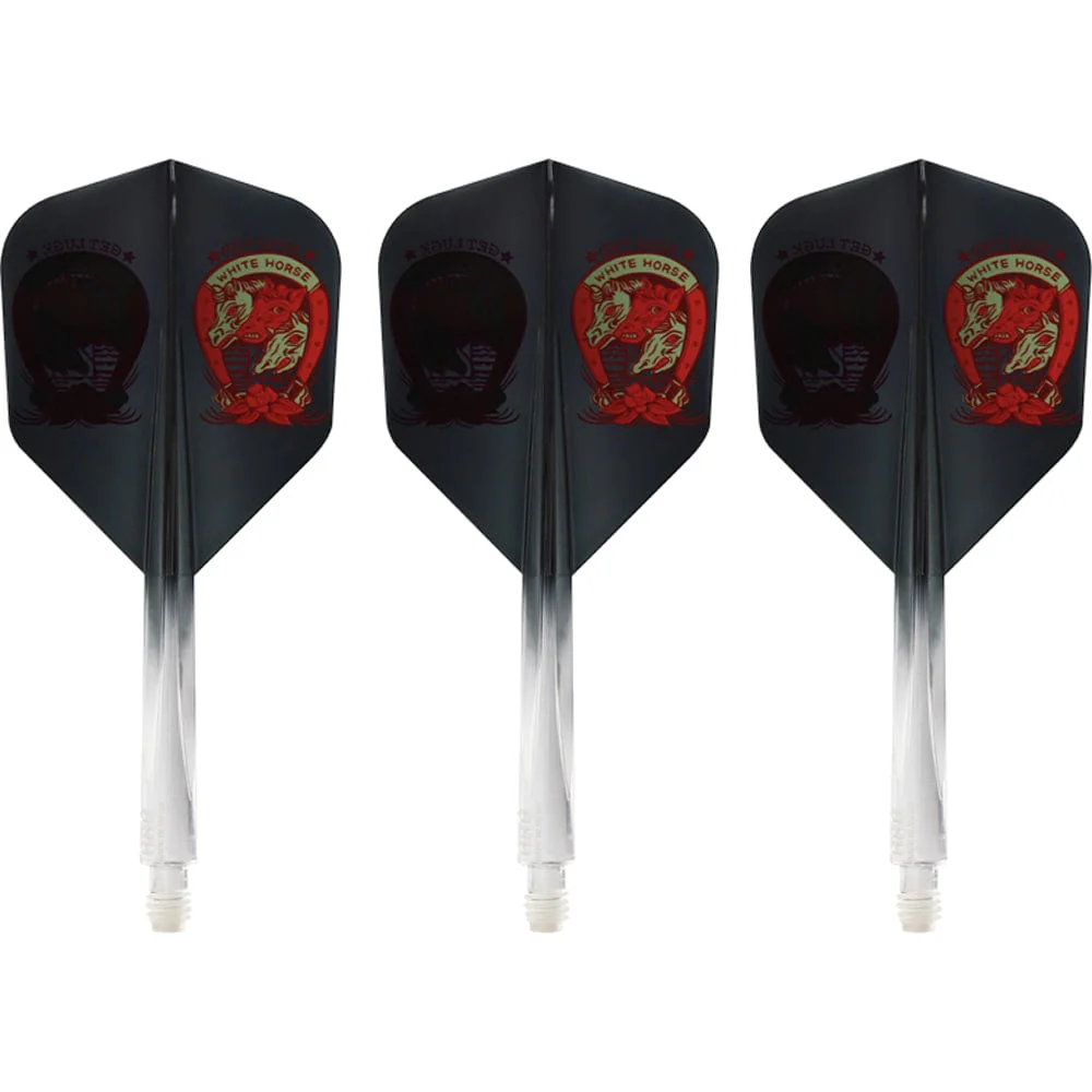 *Condor AXE Dart Flights - Get Luck - Horseshoe - Gradient - Small - Clear Black - Image 2