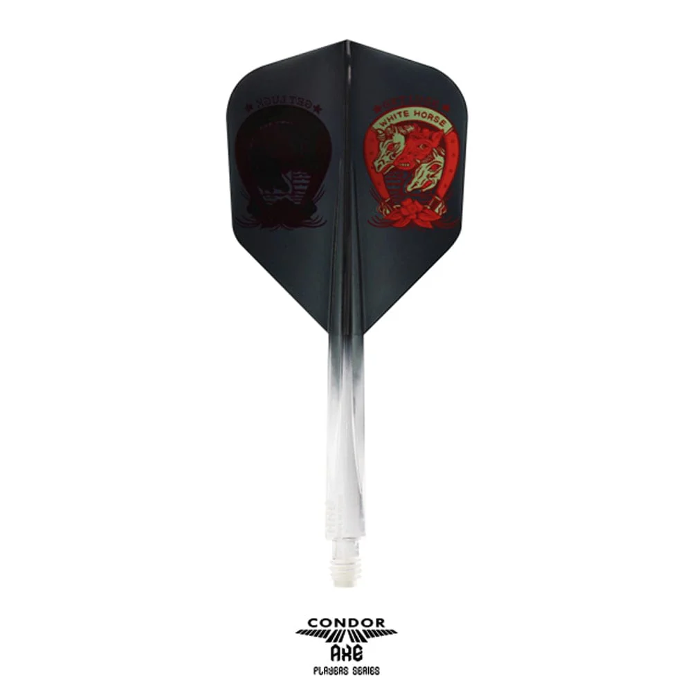 *Condor AXE Dart Flights - Get Luck - Horseshoe - Gradient - Small - Clear Black - Image 3