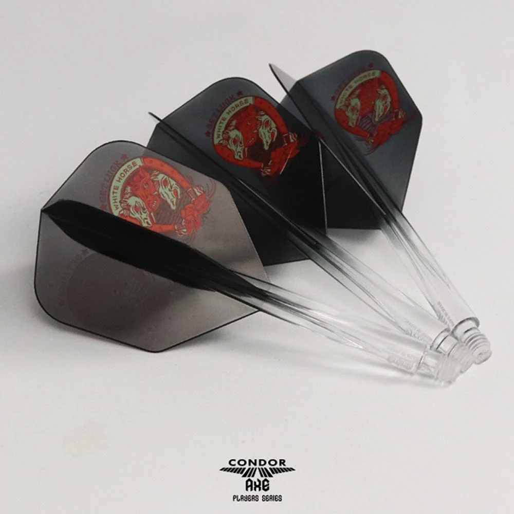 *Condor AXE Dart Flights - Get Luck - Horseshoe - Gradient - Small - Clear Black - Image 4