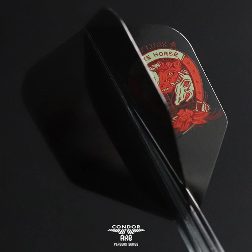 *Condor AXE Dart Flights - Get Luck - Horseshoe - Gradient - Small - Clear Black - Image 7