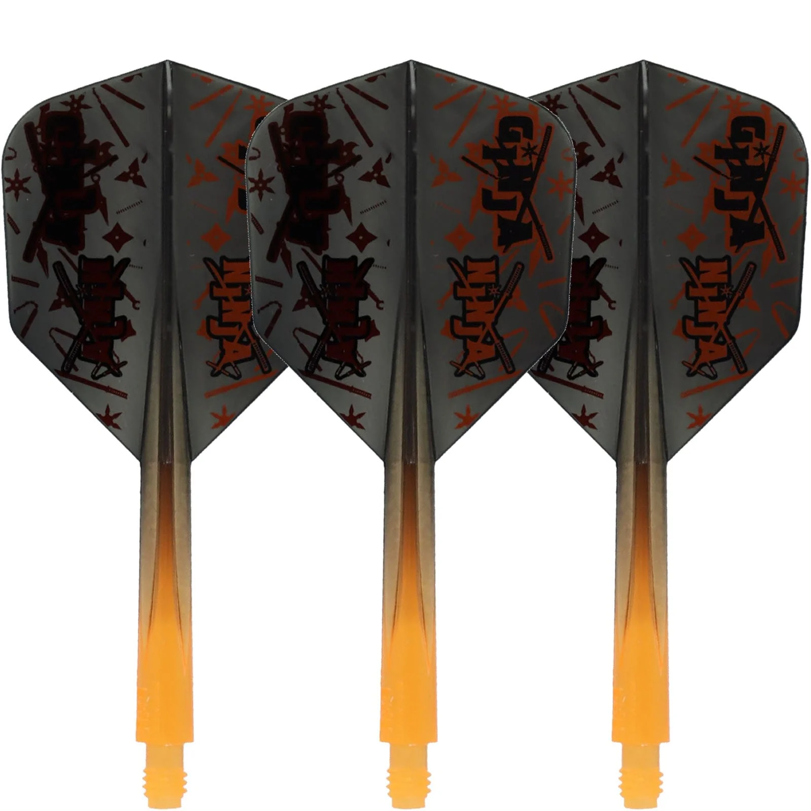 Condor AXE Dart Flights - Matt Campbell - Ginja Ninja - Small - Black & Orange - Image 5