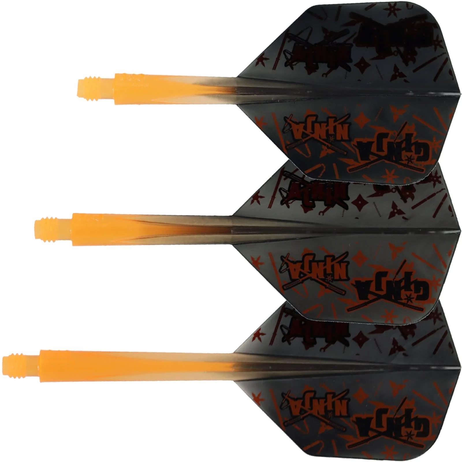 Condor AXE Dart Flights - Matt Campbell - Ginja Ninja - Small - Black & Orange - Image 7