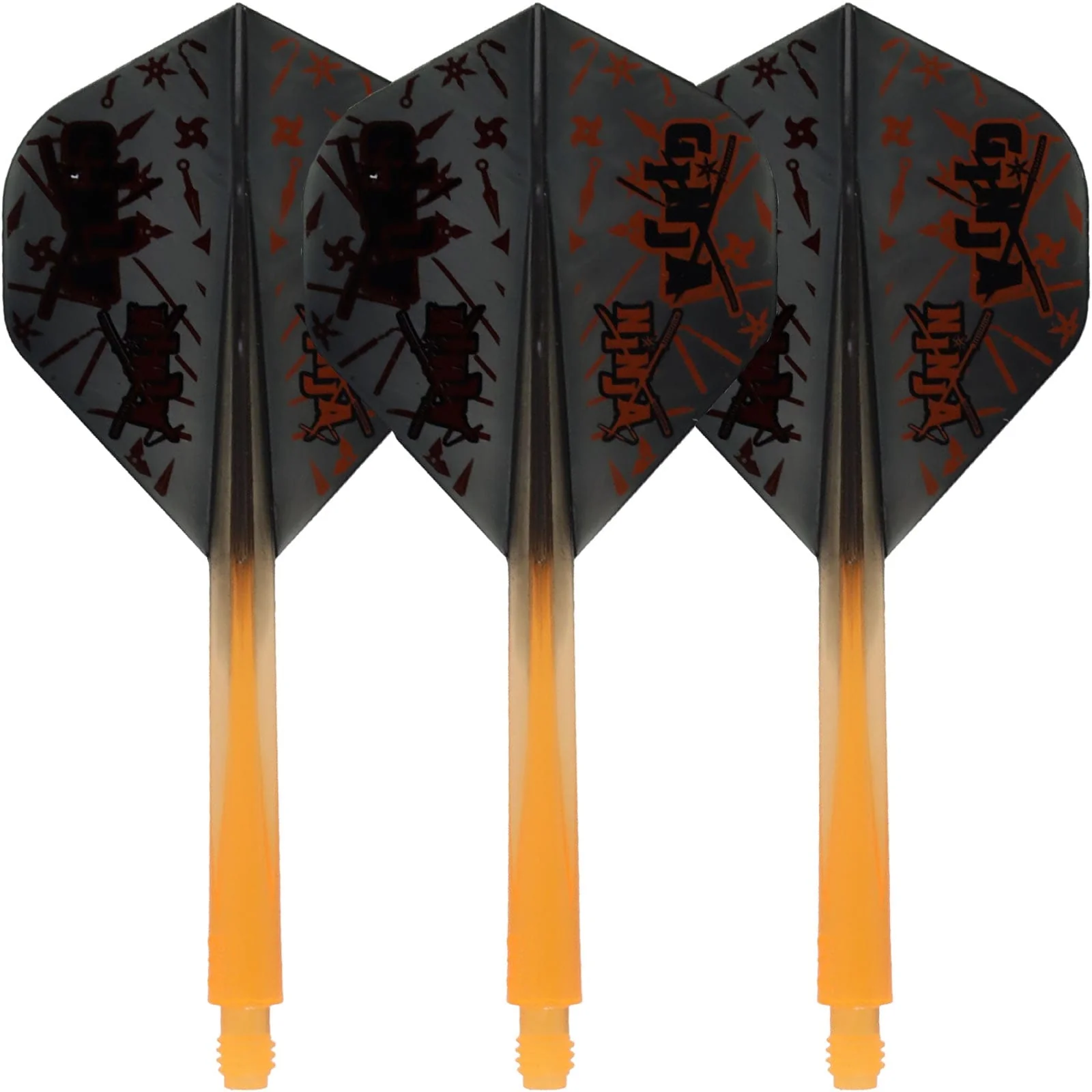 Condor AXE Dart Flights - Matt Campbell - Ginja Ninja - Standard - Black & Orange - Image 4