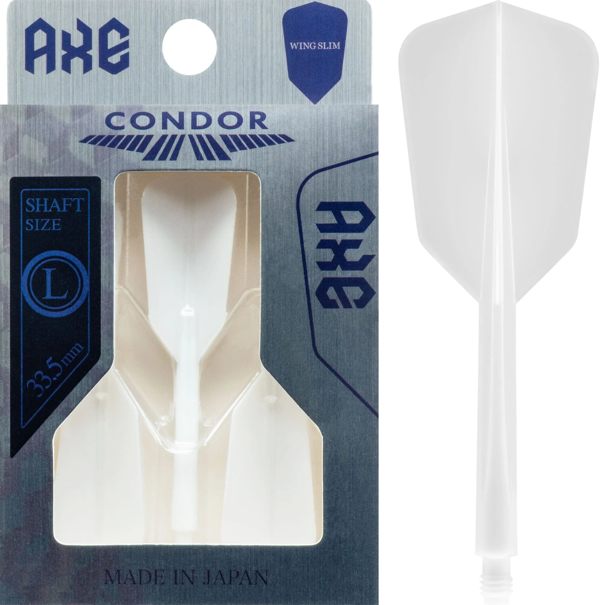 Condor AXE Dart Flights - Slim - Wing - White - Image 5