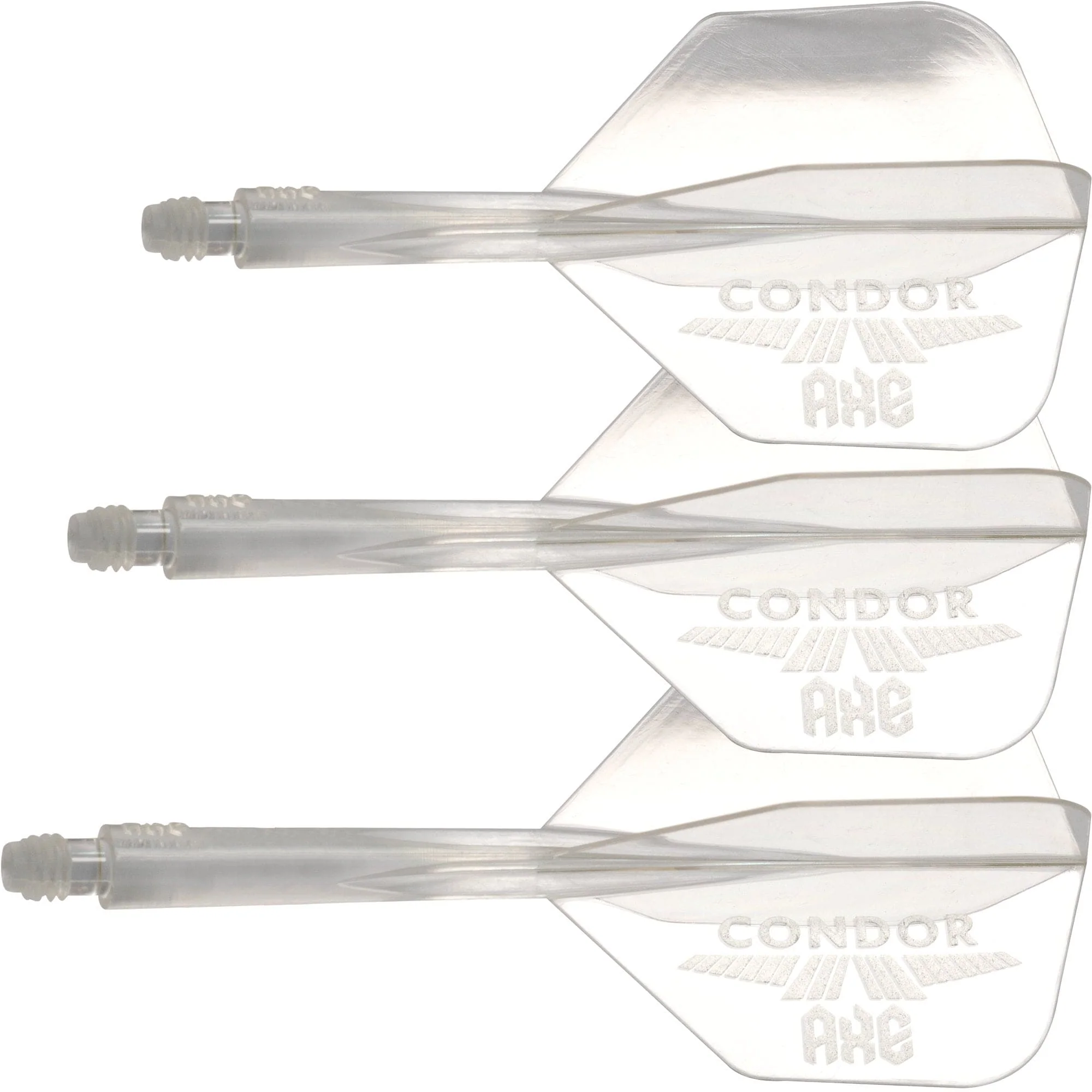 Condor AXE Logo Dart Flights - Small - Clear & Silver - Image 2